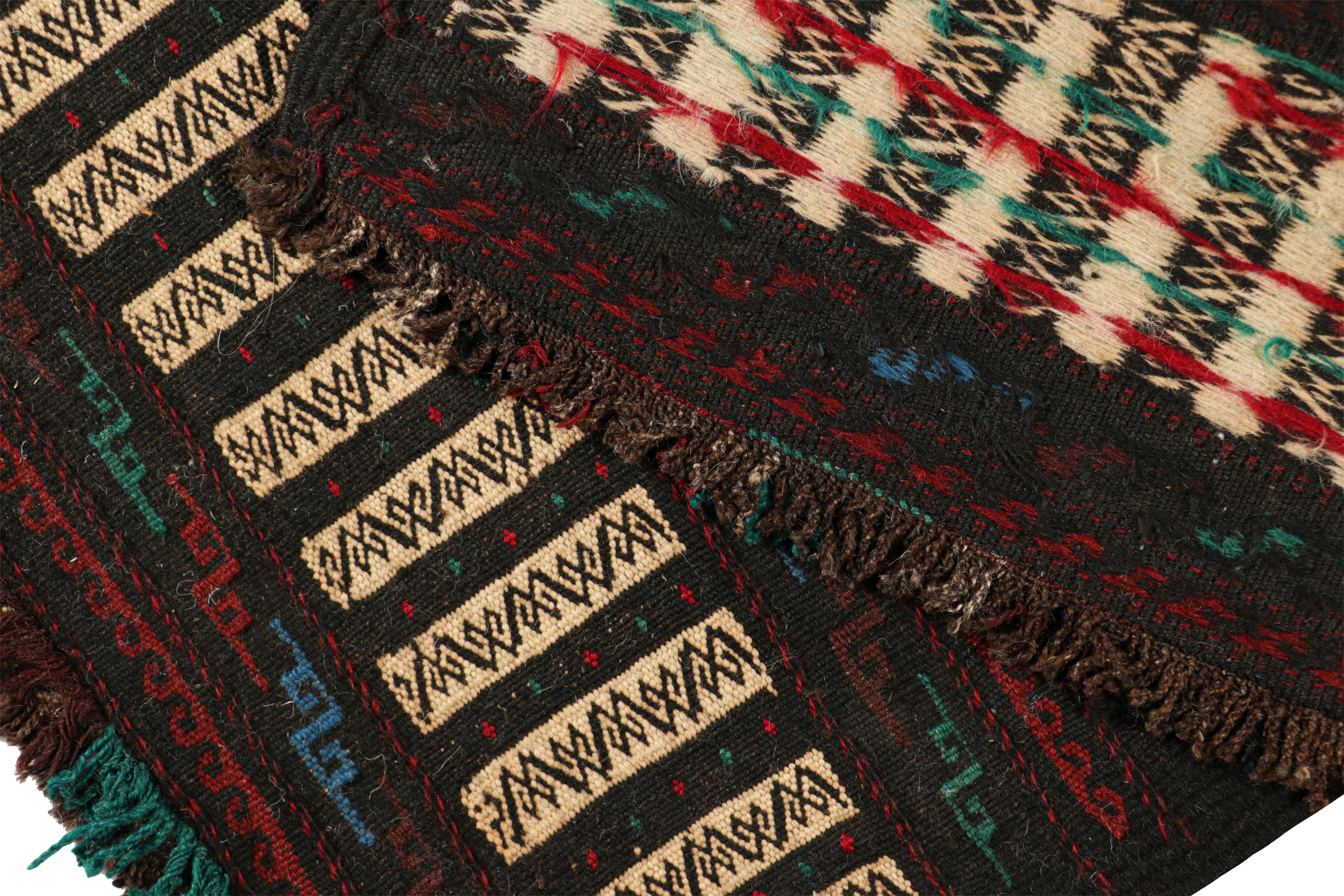 Vintage Afghan Kilim in Chocolate Brown with Red Chevrons, from Rug & Kilim In Good Condition For Sale In Long Island City, NY