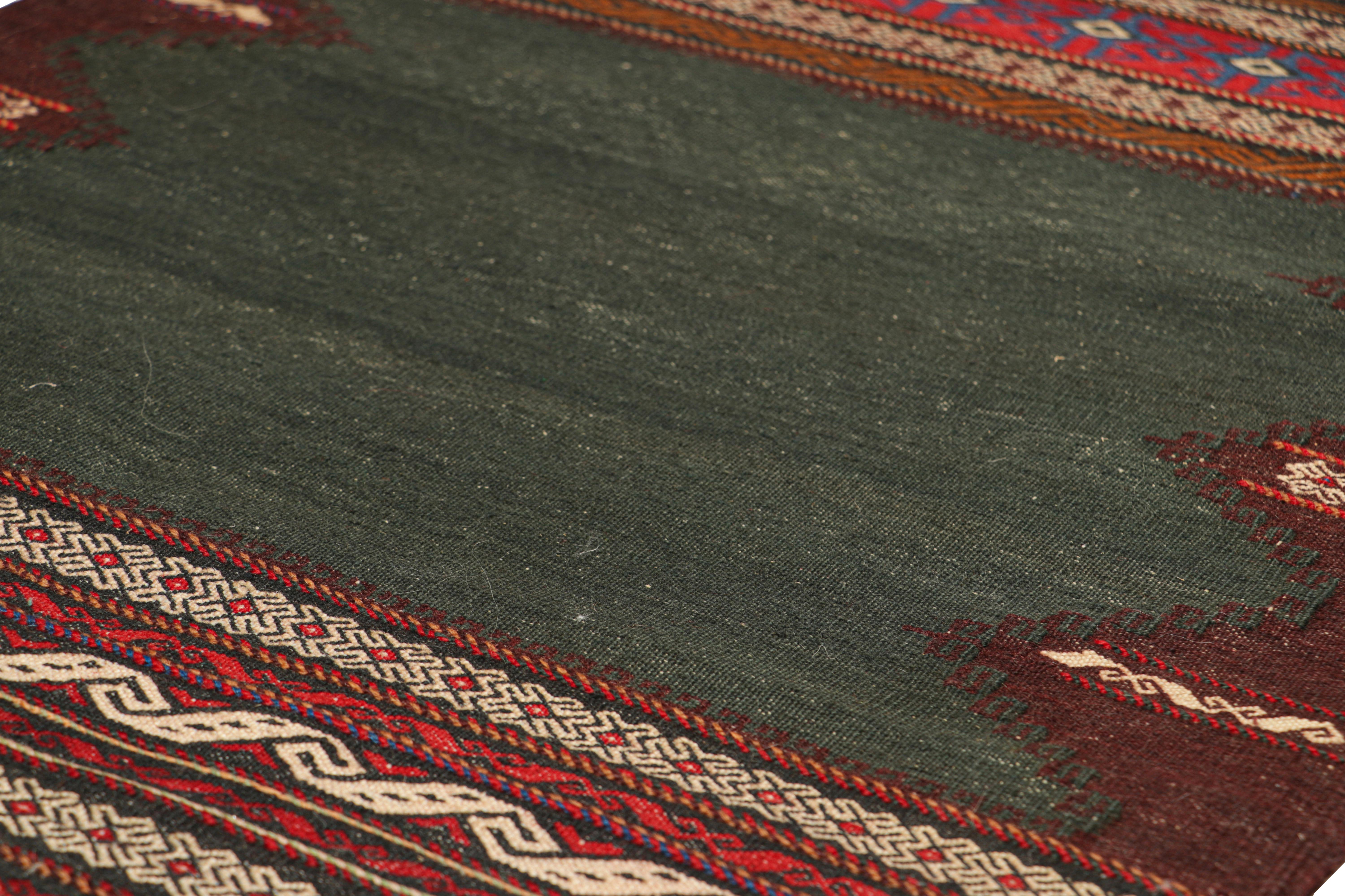 Tribal Vintage Afghan Kilim in Gray with Geometric Patterns, from Rug & Kilim
