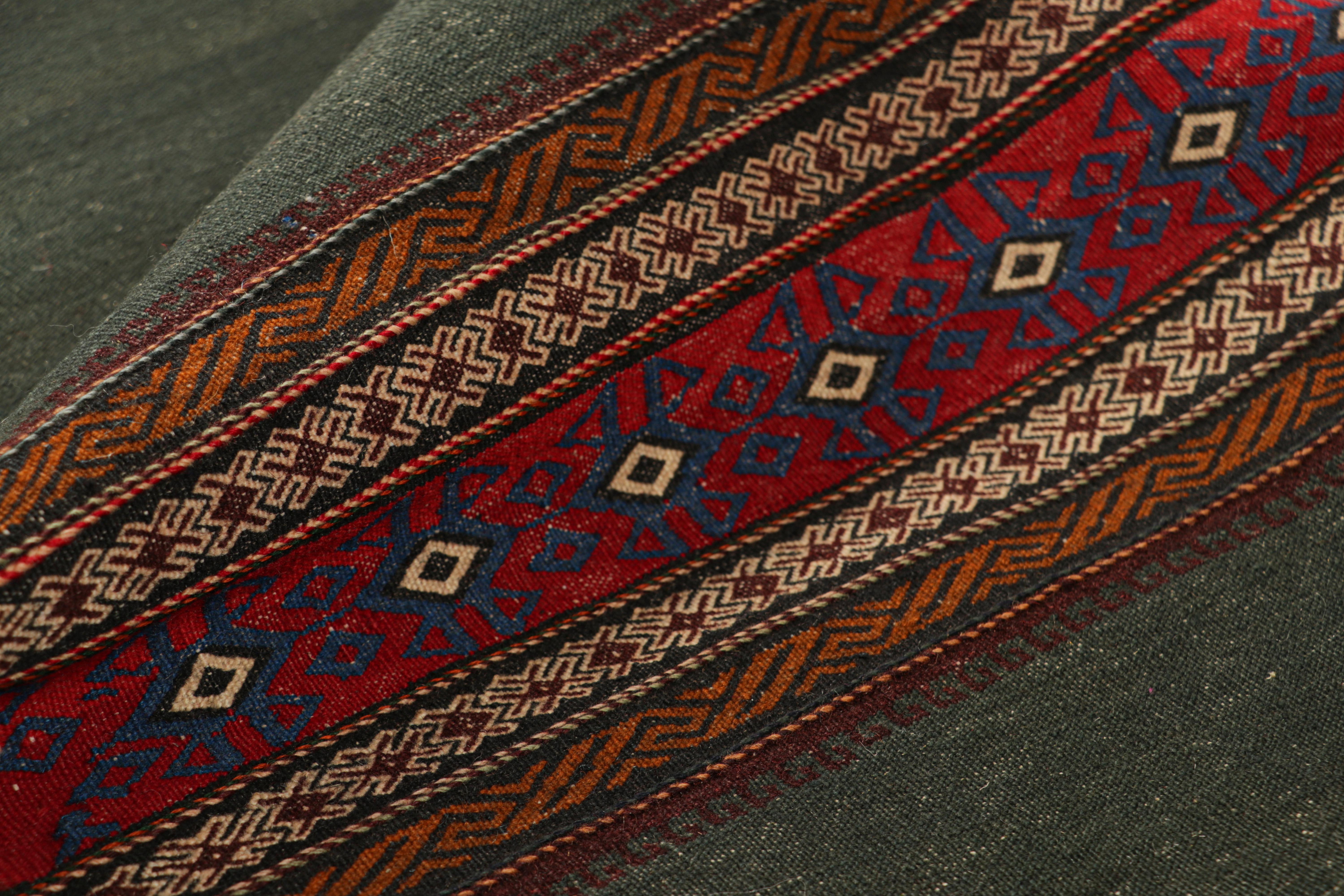 Vintage Afghan Kilim in Gray with Geometric Patterns, from Rug & Kilim In Good Condition In Long Island City, NY