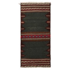 Afghanischer Vintage-Kelim in Grau mit geometrischen Mustern, von Rug & Kilim