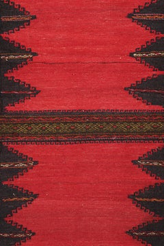 Vintage Afghan Kilim in Red with Geometric Patterns, from Rug & Kilim