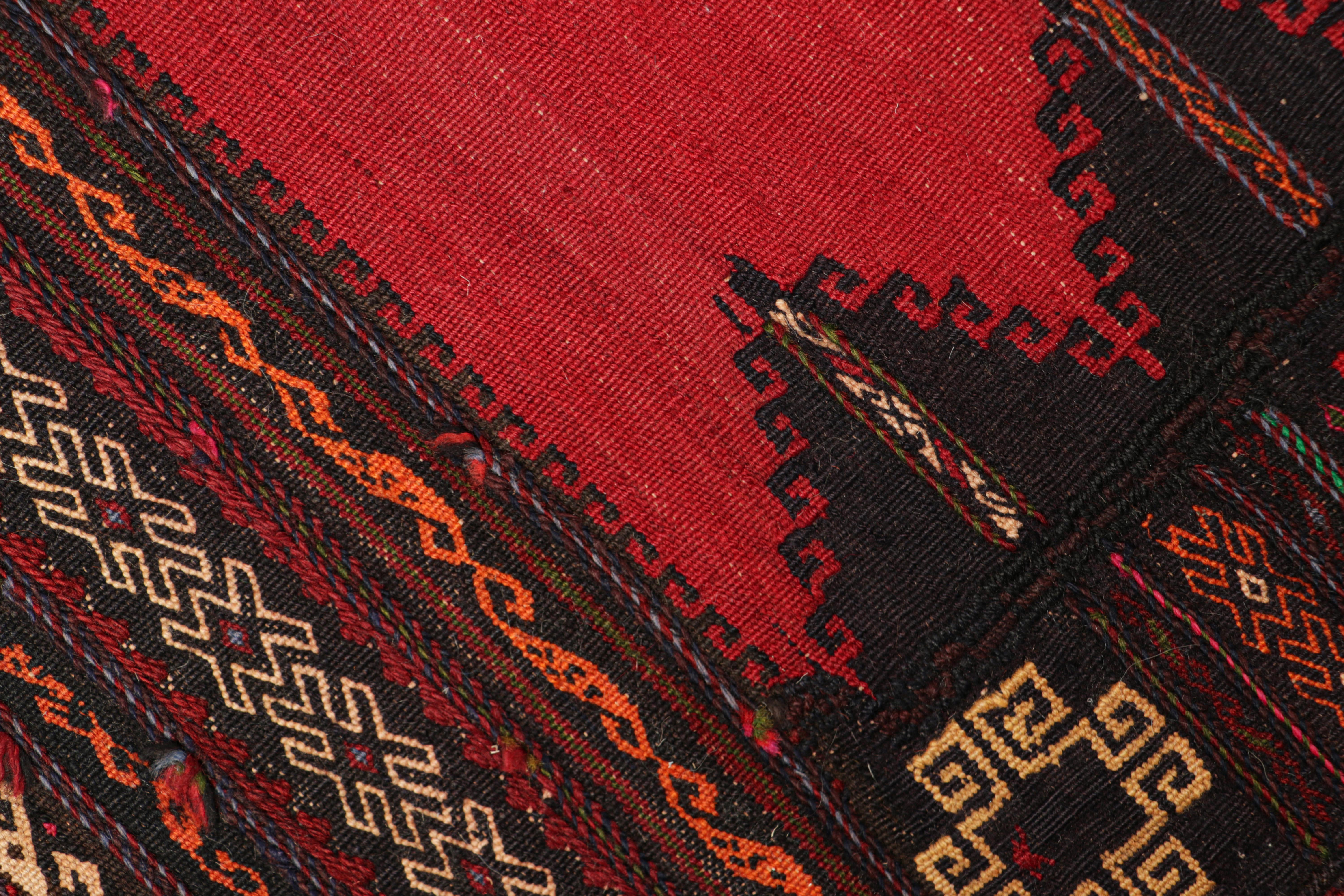Tribal Vintage Afghan Kilim in Red with Geometric Patterns, from Rug & Kilim For Sale