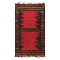 Kilim afghan vintage en rouge avec motifs géométriques, de Rug & Kilim