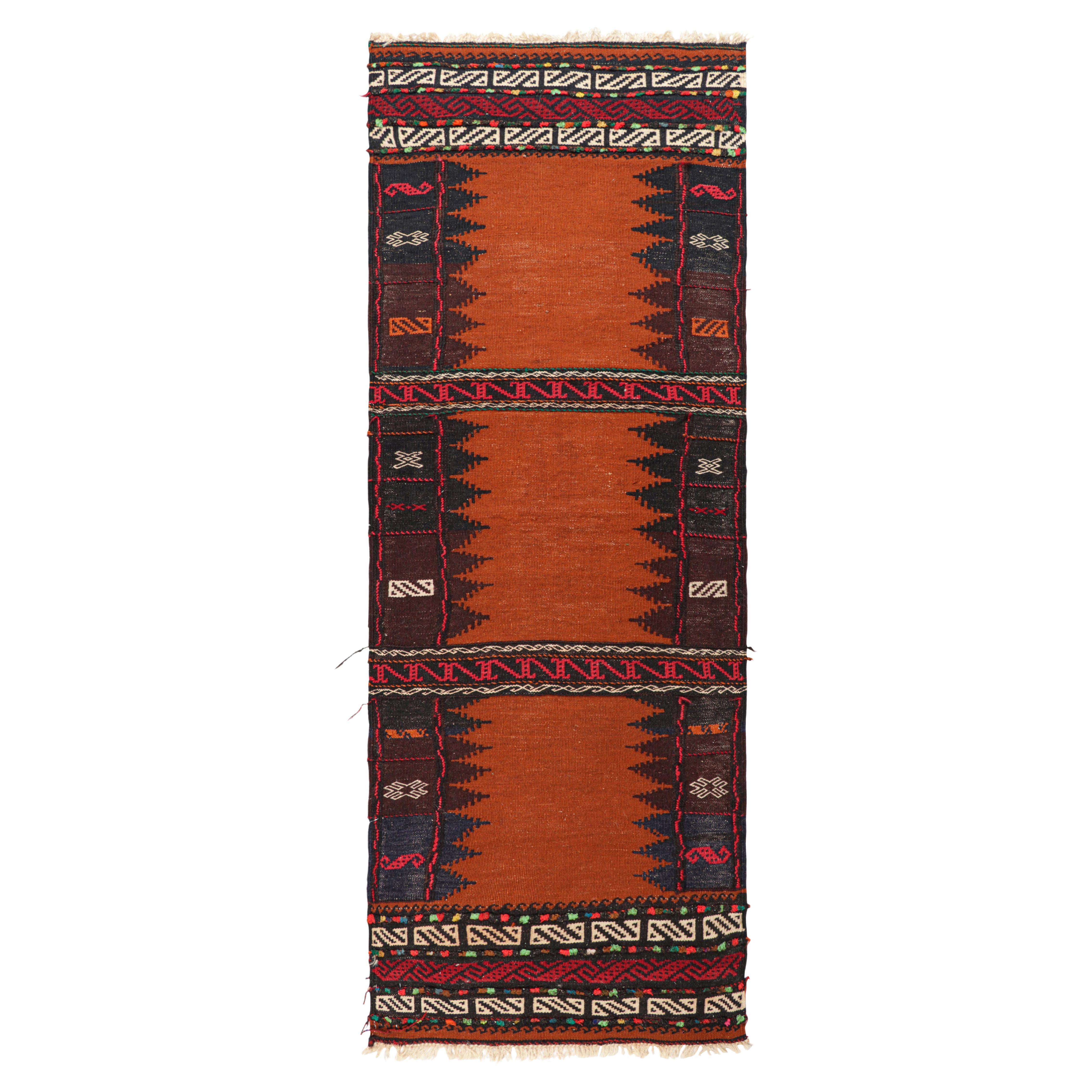 Vintage Afghan Kilim in Rust with Geometric Patterns, from Rug & Kilim