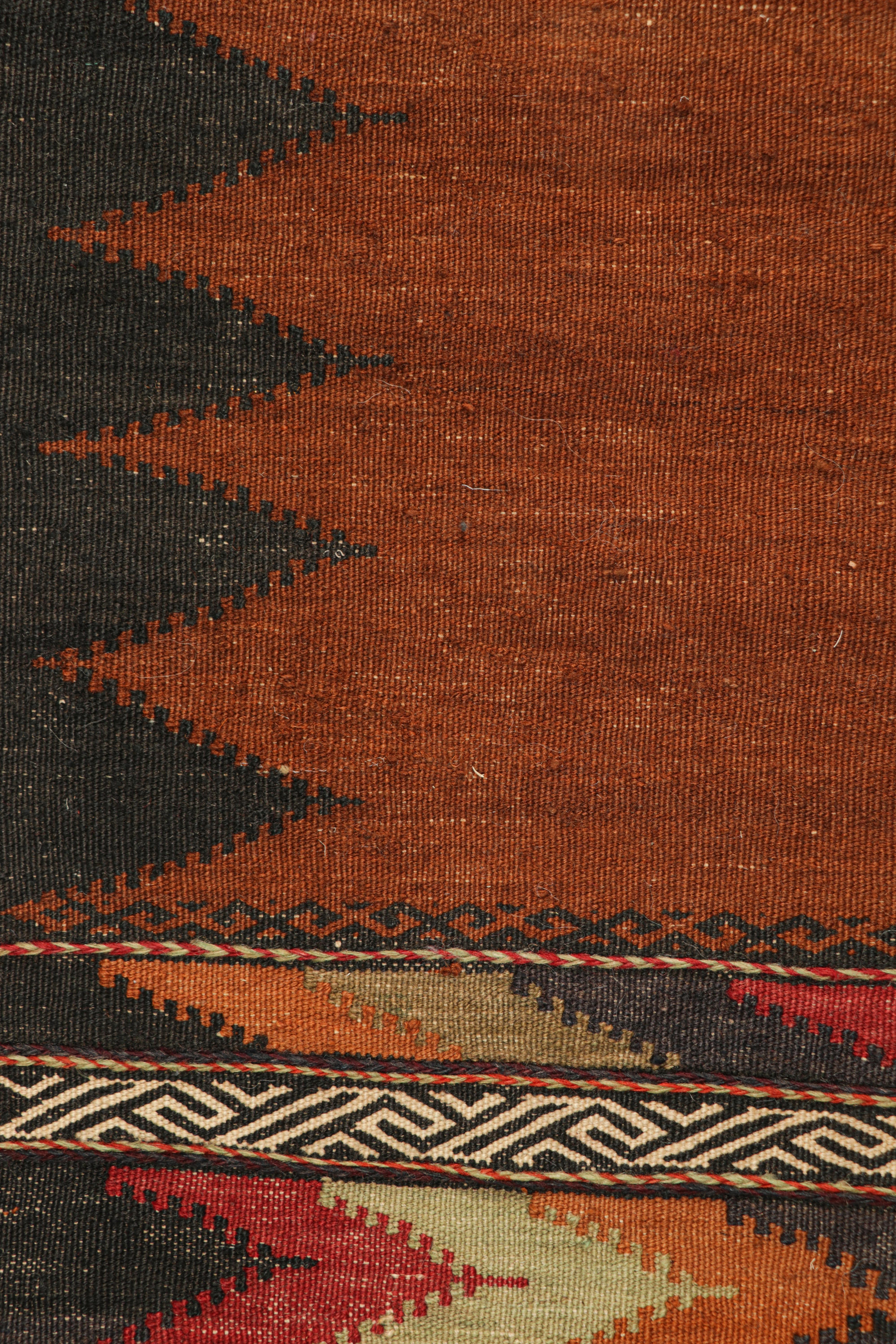 Tribal Vintage Afghan Kilim in Rust, with Polychromatic Patterns from Rug & Kilim For Sale