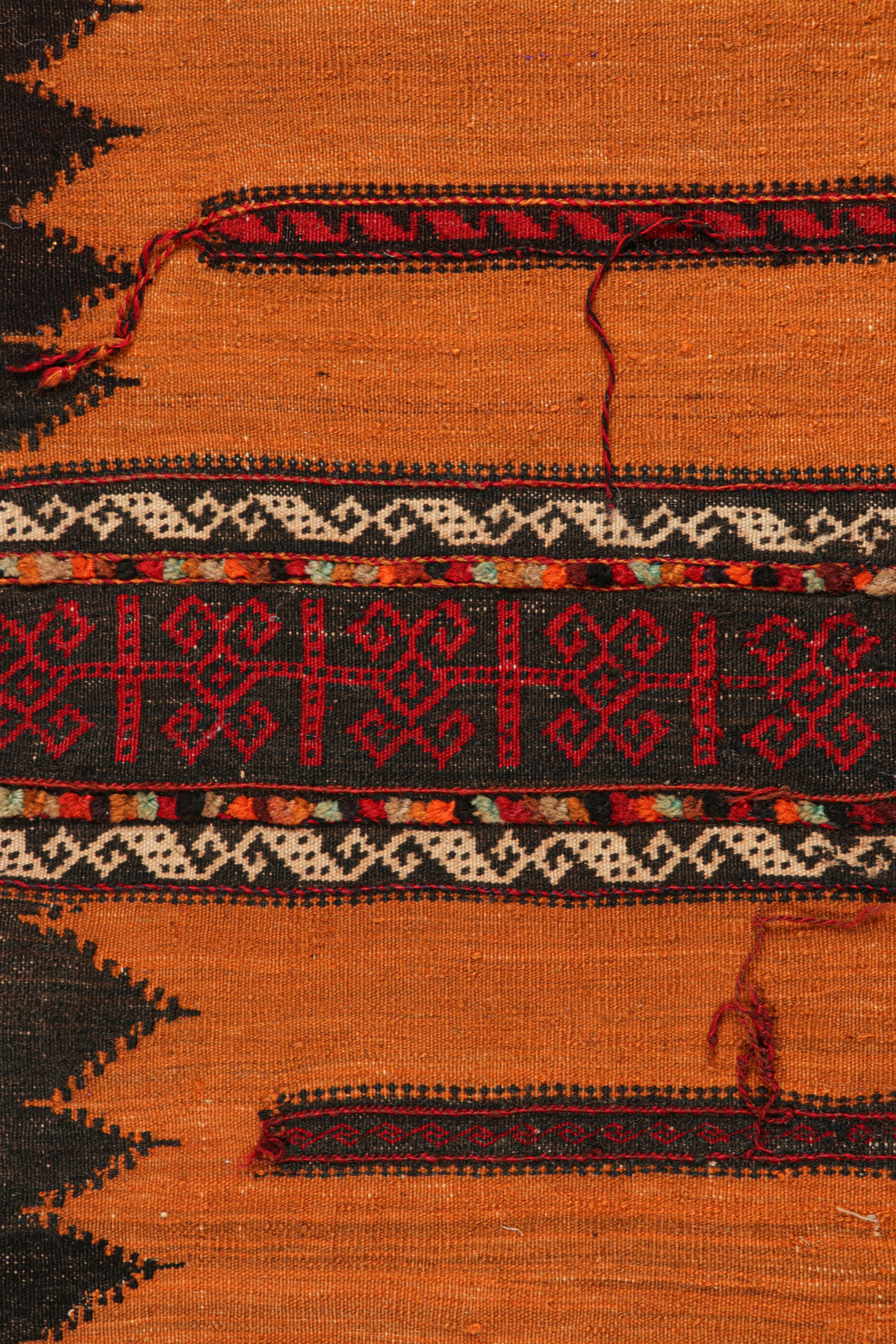 Tribal Vintage Afghan Kilim in Rust, with Polychromatic Patterns, from Rug & Kilim For Sale