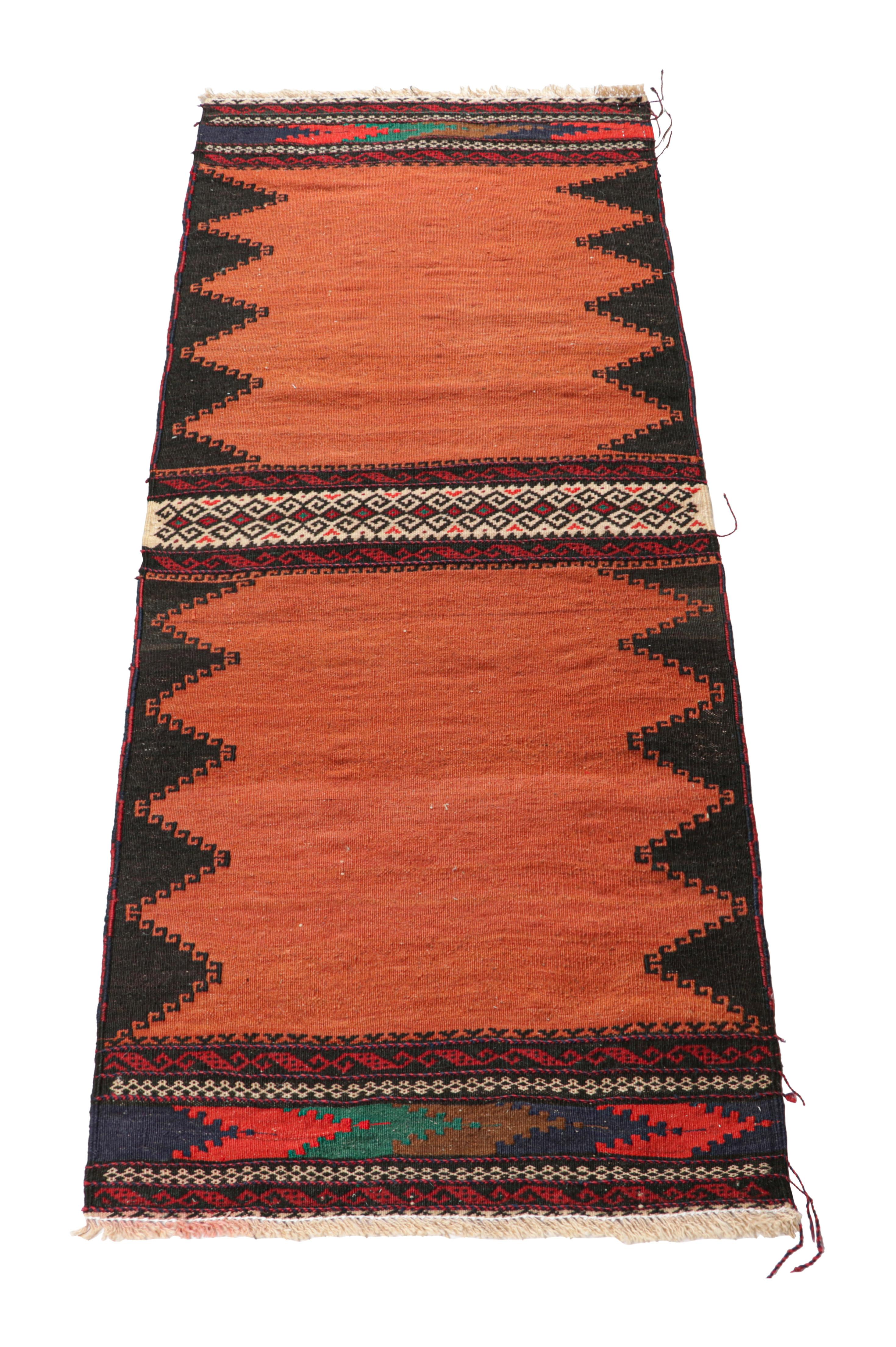 Vintage Afghan Kilim in Rust, with Polychromatic Patterns, from Rug & Kilim In Good Condition For Sale In Long Island City, NY