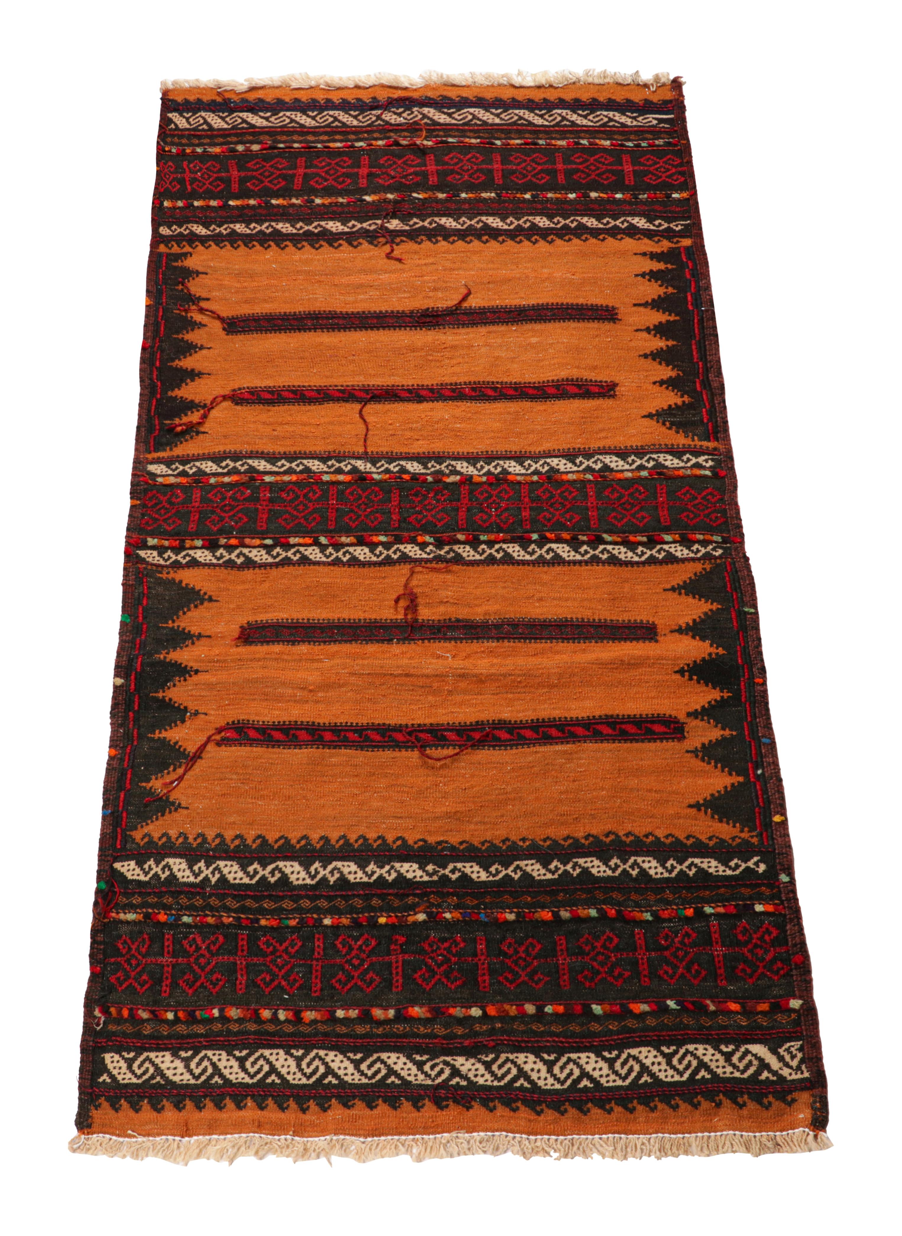 Vintage Afghan Kilim in Rust, with Polychromatic Patterns, from Rug & Kilim In Good Condition For Sale In Long Island City, NY