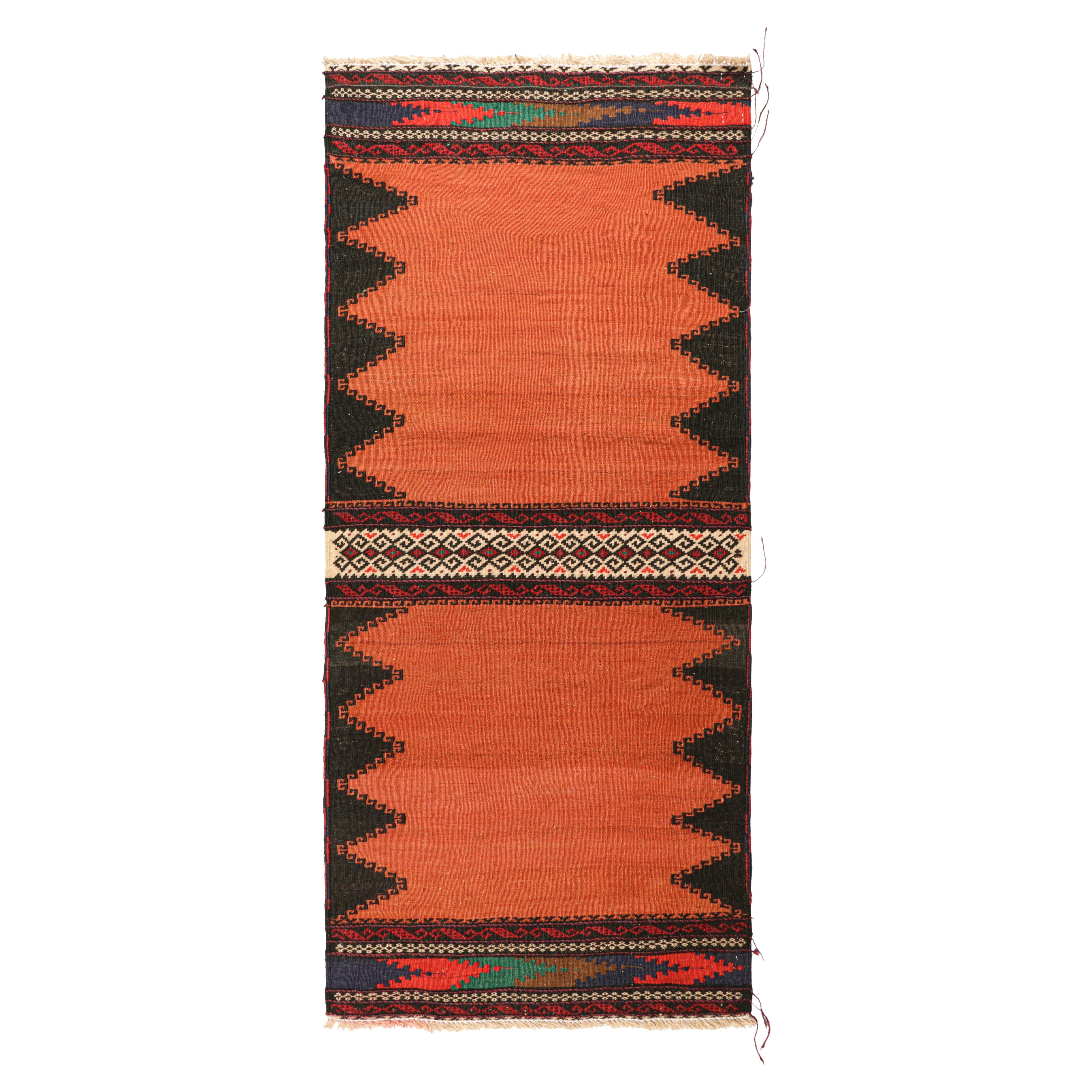 Kilim afghan vintage en rouille, avec des motifs polychromes, de Rug & Kilim