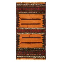 Vintage Afghan Kilim in Rust, with Polychromatic Patterns, from Rug & Kilim