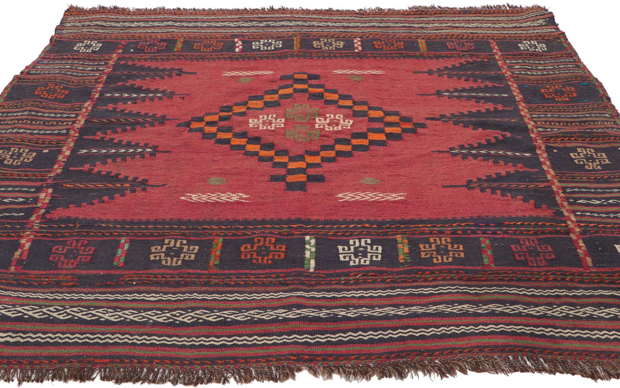 Hand-Woven Vintage Afghan Kilim Rug For Sale