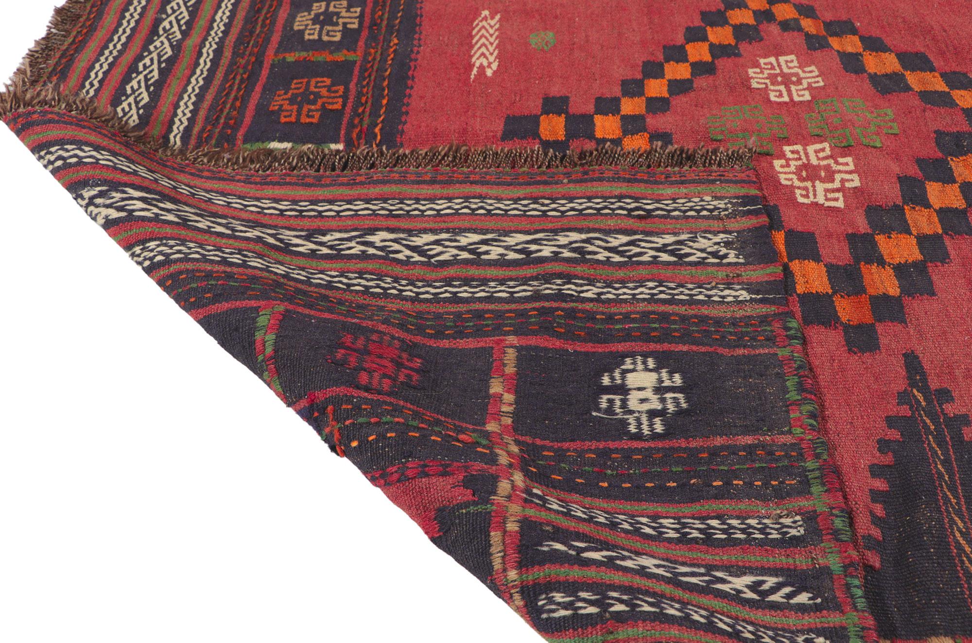 Vintage Afghan Kilim Rug In Good Condition For Sale In Dallas, TX