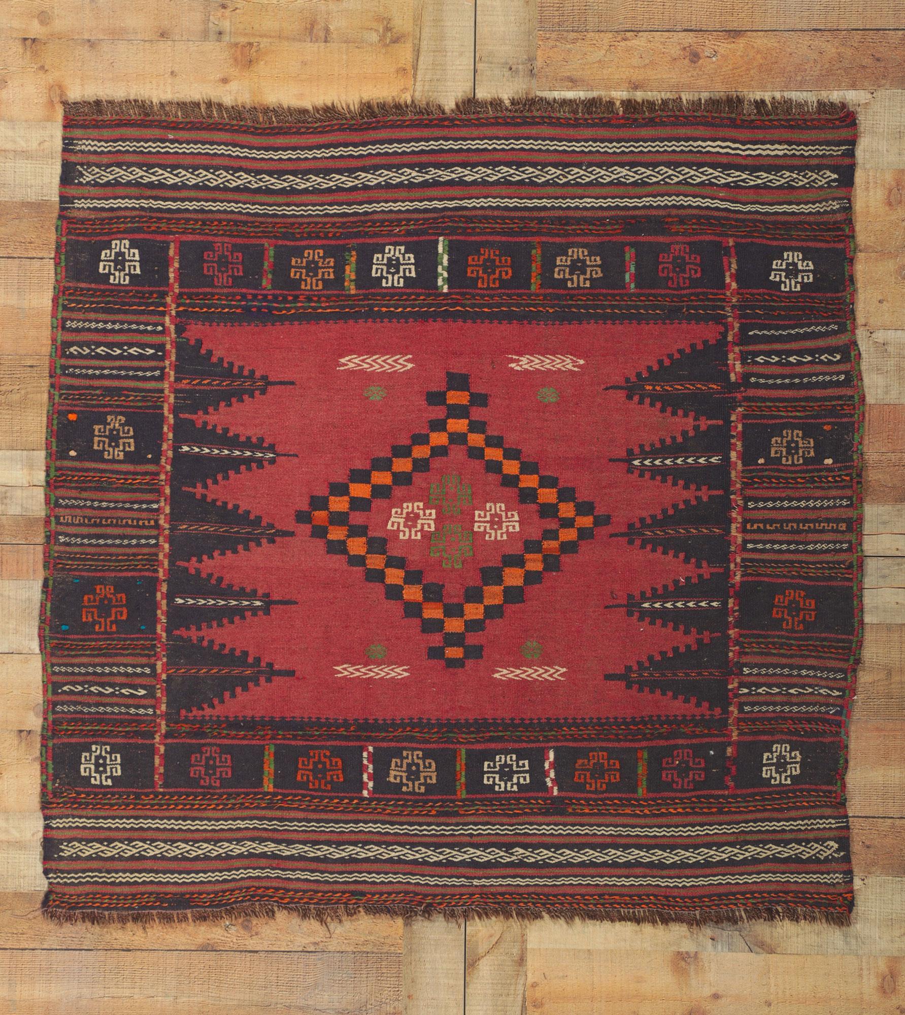 20th Century Vintage Afghan Kilim Rug For Sale