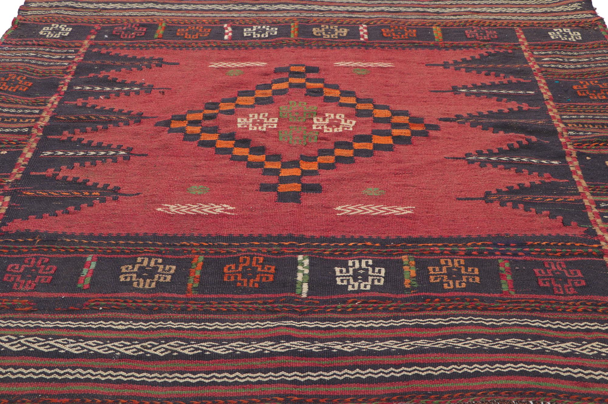 Wool Vintage Afghan Kilim Rug For Sale