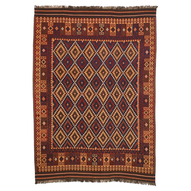 Vintage Afghan Kilim Rug For Sale at 1stDibs
