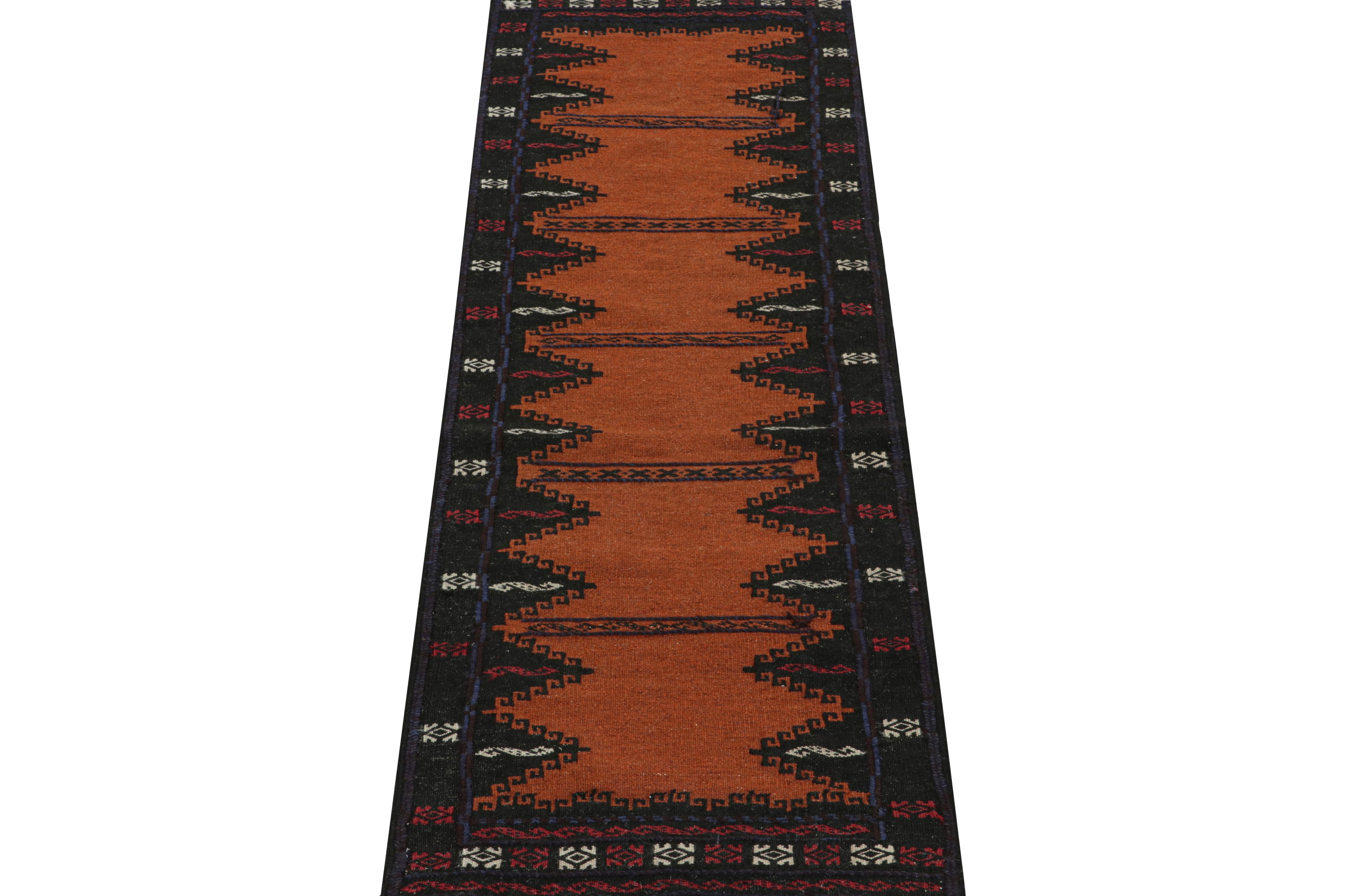 Vintage Afghan Kilim Rug in Brown with Geometric Pattern from Rug & Kilim In Good Condition In Long Island City, NY