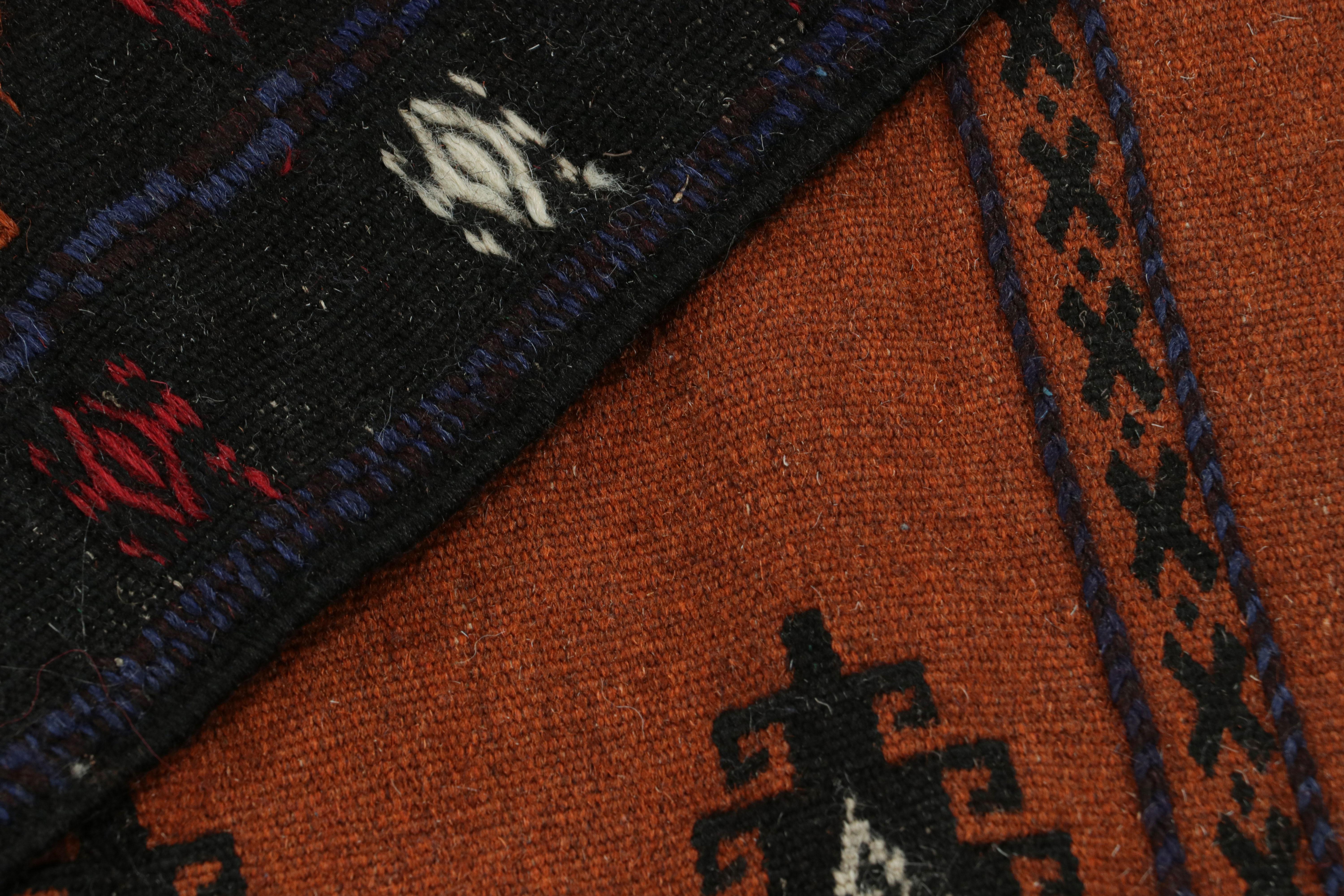 Wool Vintage Afghan Kilim Rug in Brown with Geometric Pattern from Rug & Kilim