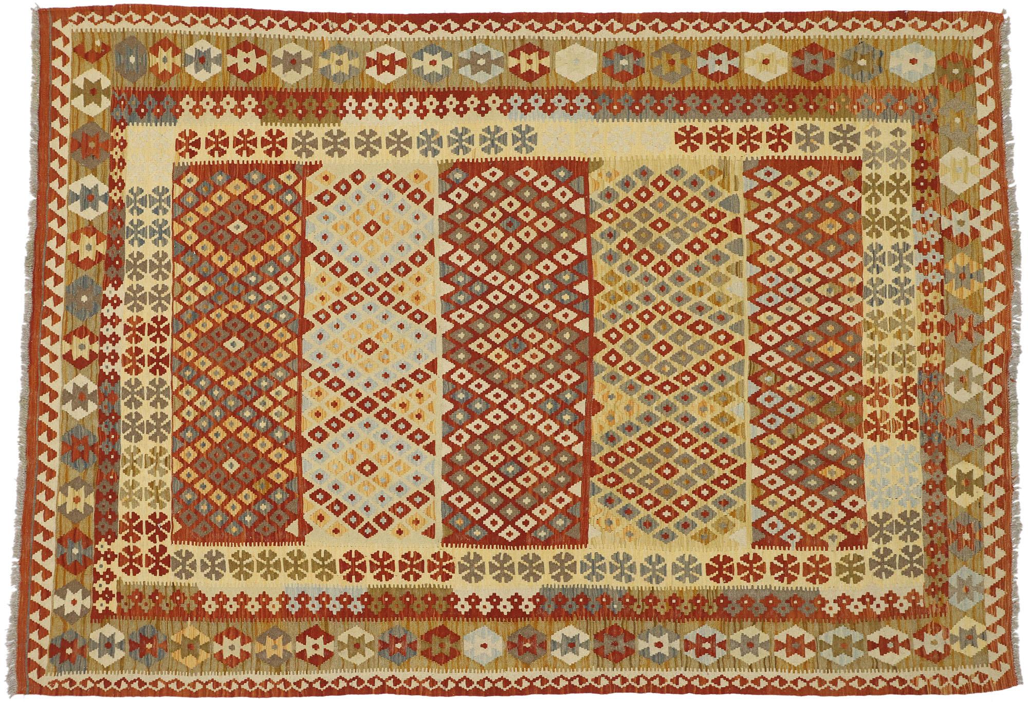Rug Kilim afgano d'epoca, il deserto del sud-ovest incontra la contemporaneità di Santa Fe in vendita 1