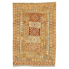 x21-77987-01 Vintage Afghan Kilim Rug, Southwest Desert Meets Contemporary Santa Fe