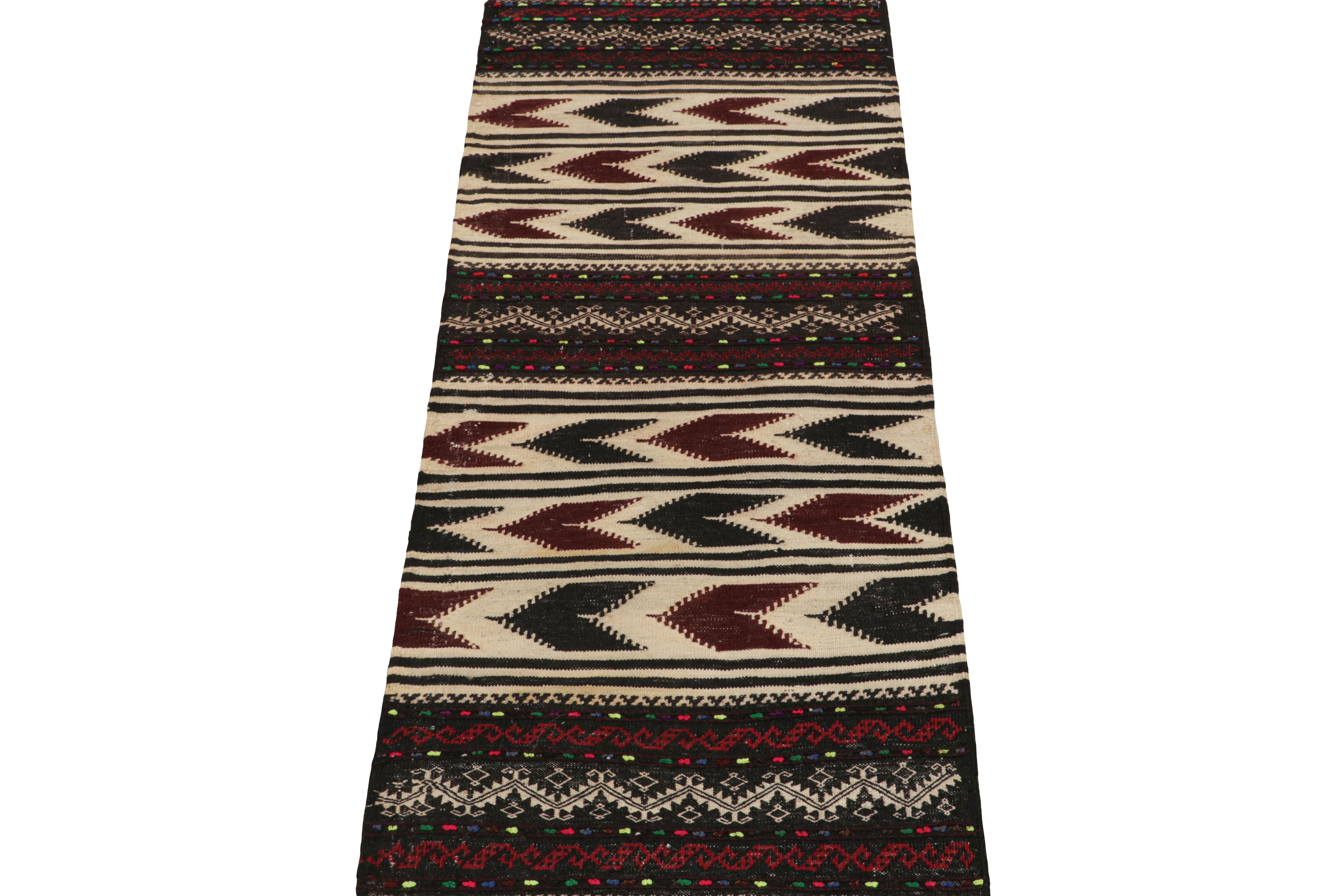 Tribal Vintage Afghan Kilim Rug with Polychromatic Stripes, from Rug & Kilim For Sale