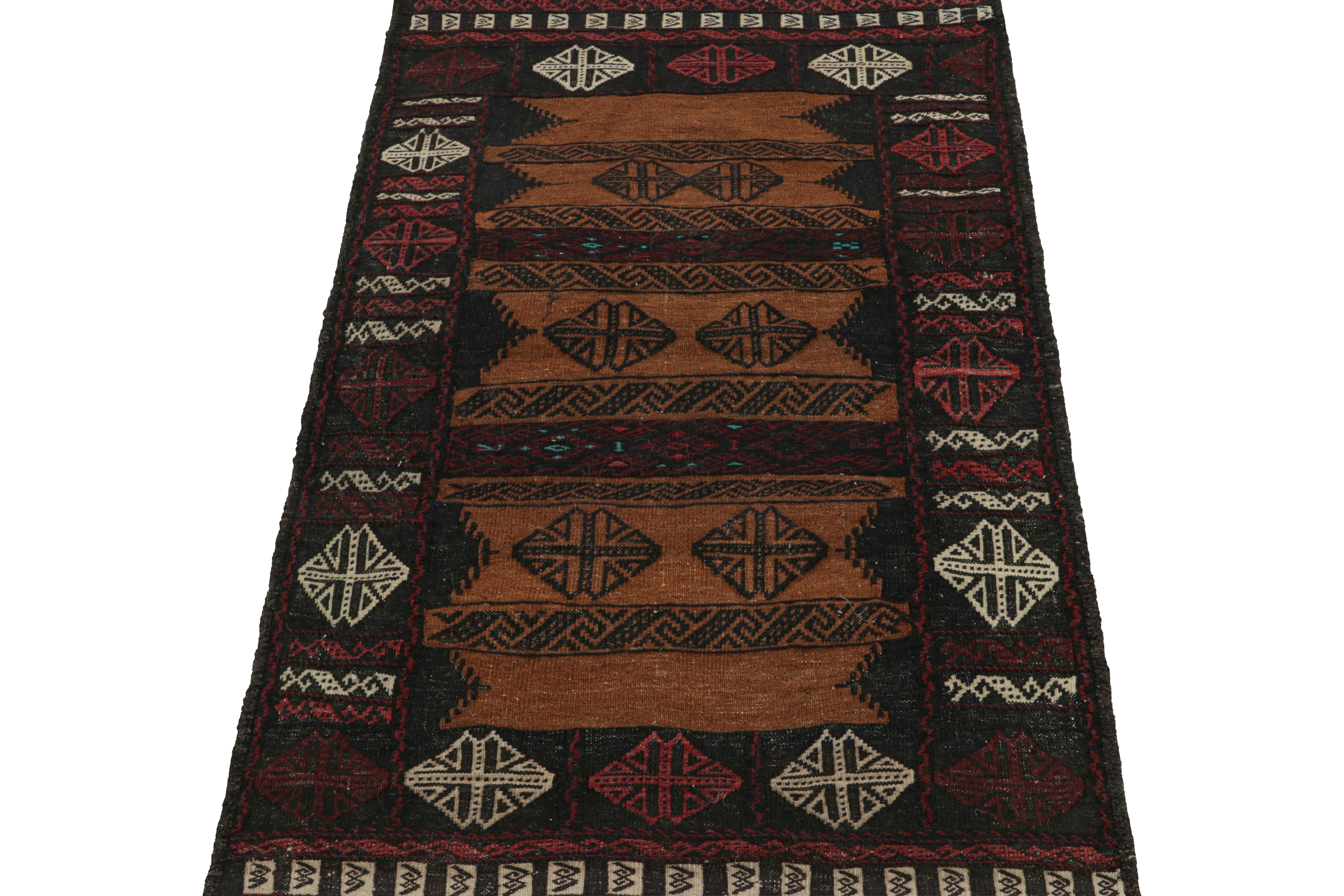 Afghanischer Vintage-Kelim-Teppich aus afghanischem Vintage mit polychromen Streifen, von Rug & Kilim (Stammeskunst) im Angebot