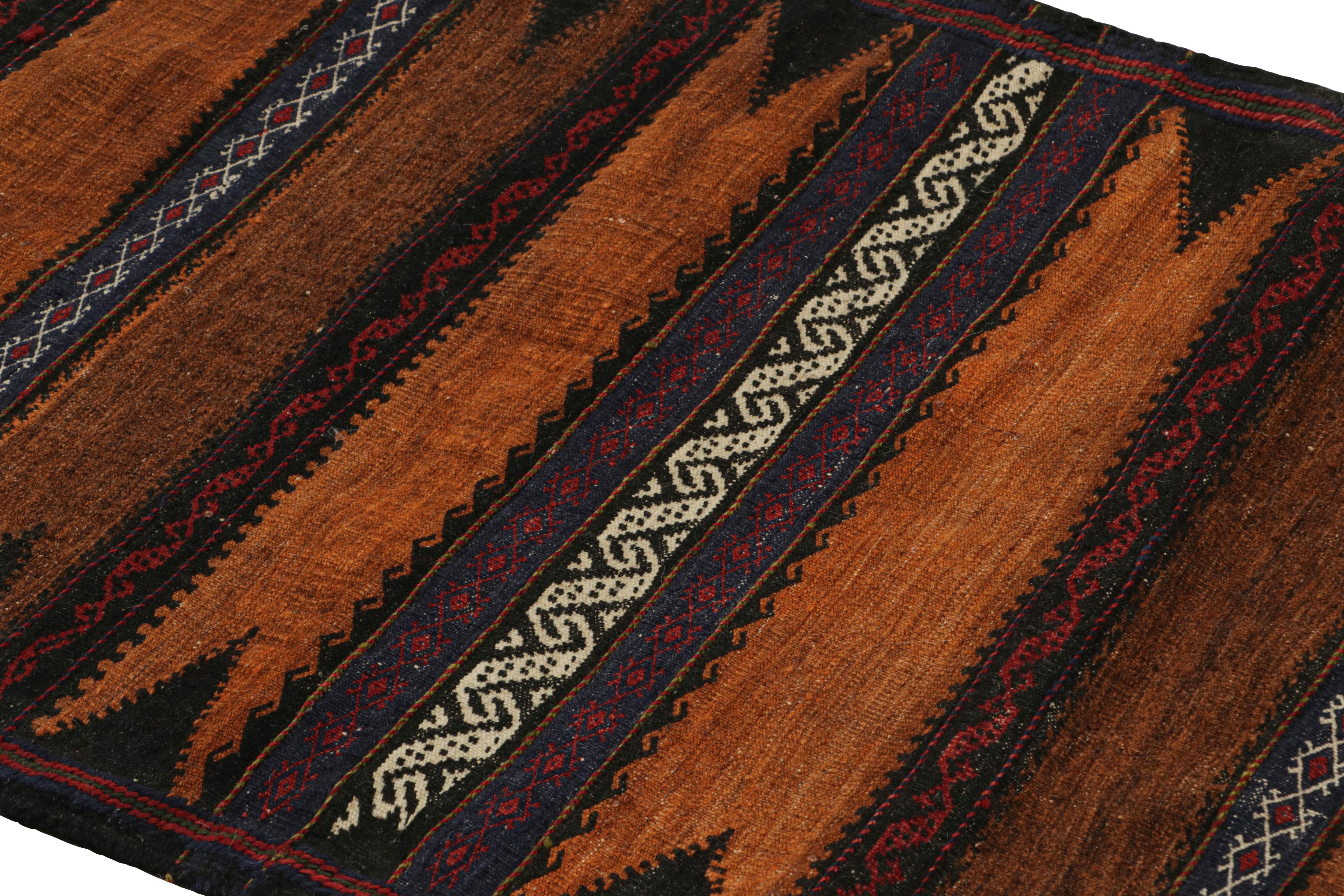 Afghanischer Vintage-Kelim-Teppich aus afghanischem Vintage mit polychromen Streifen, von Rug & Kilim (Handgeknüpft) im Angebot