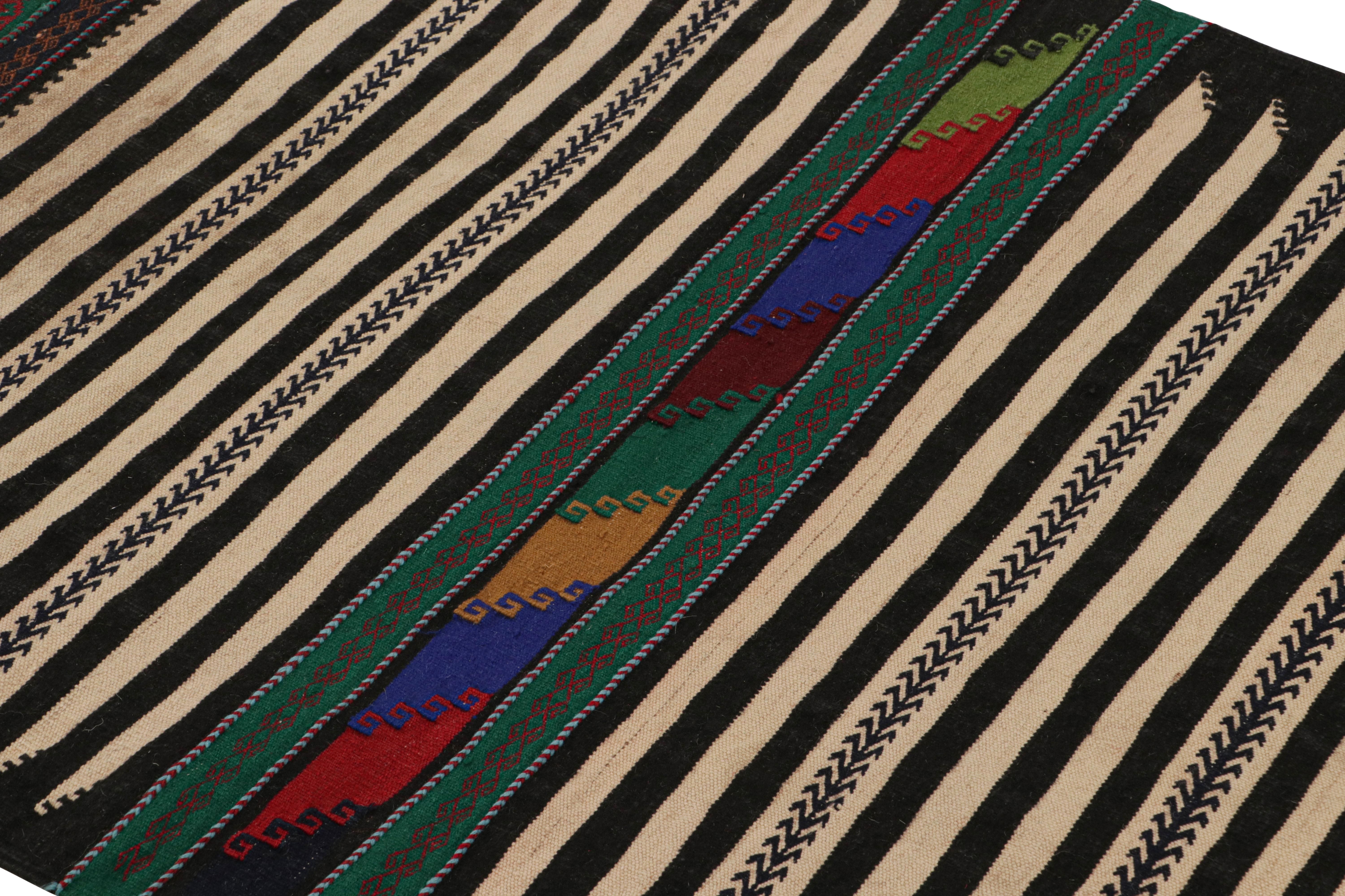 Vintage Afghan Kilim Rug with Polychromatic Stripes, from Rug & Kilim In Good Condition In Long Island City, NY