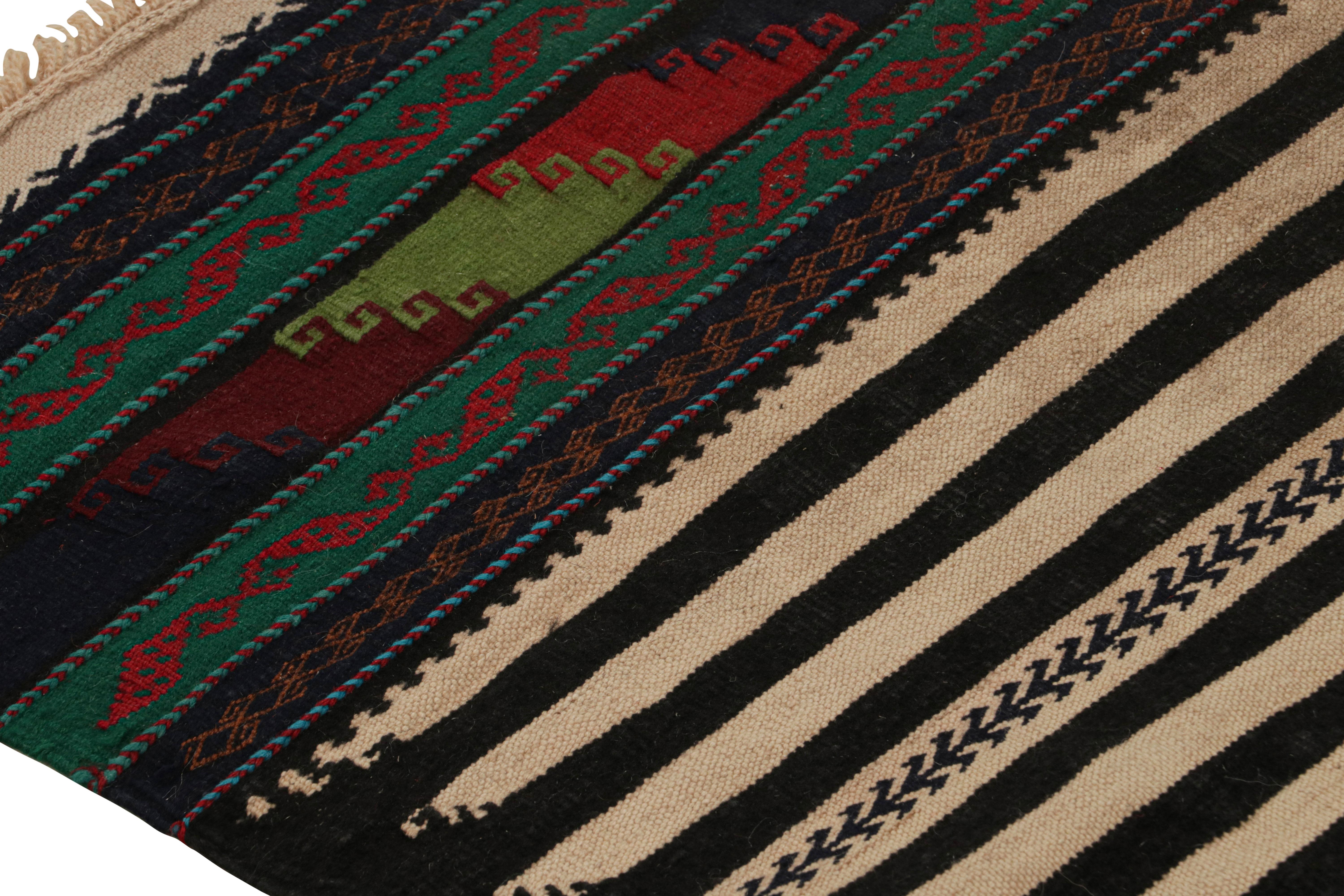 Early 20th Century Vintage Afghan Kilim Rug with Polychromatic Stripes, from Rug & Kilim For Sale