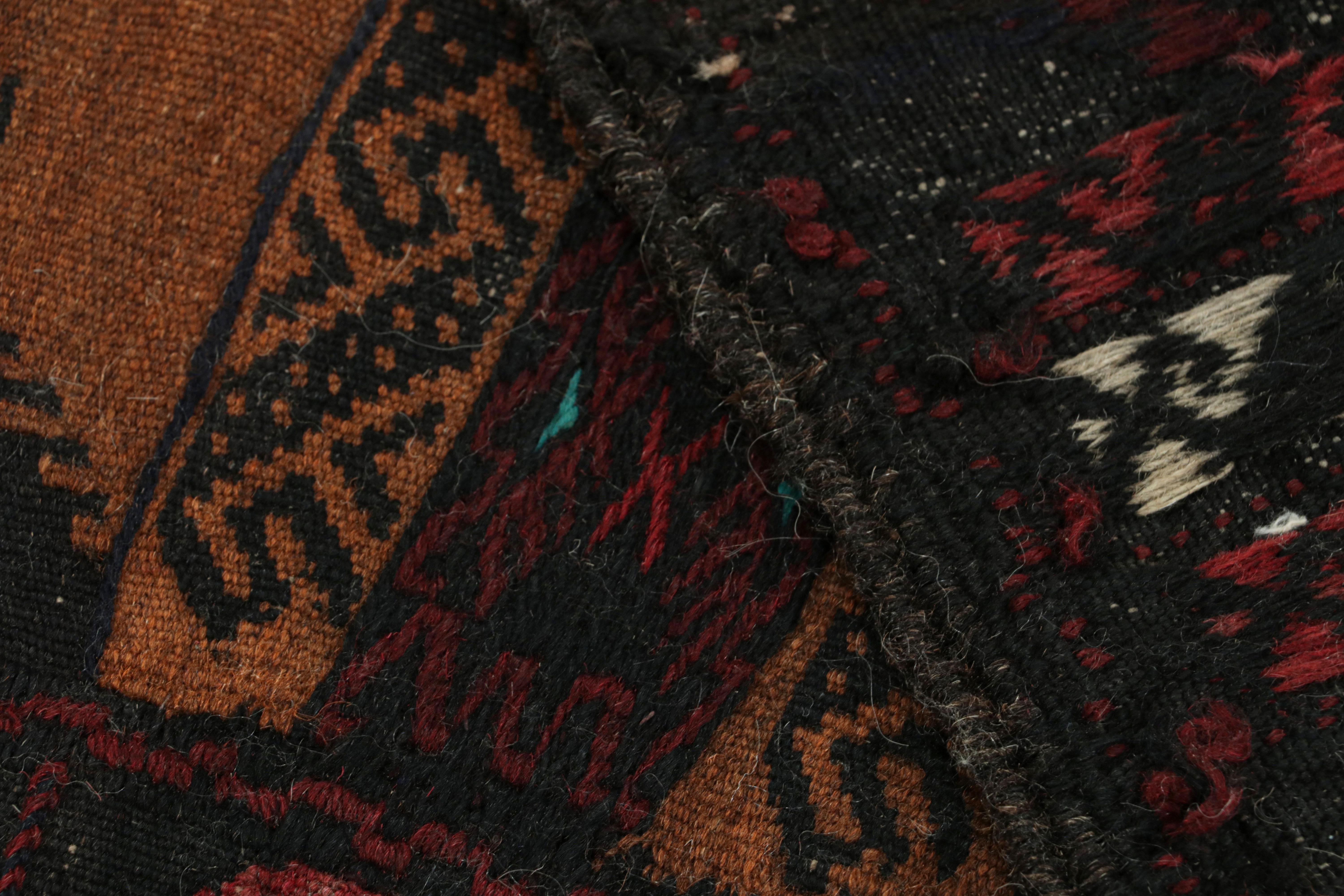 Wool Vintage Afghan Kilim Rug with Polychromatic Stripes, from Rug & Kilim For Sale