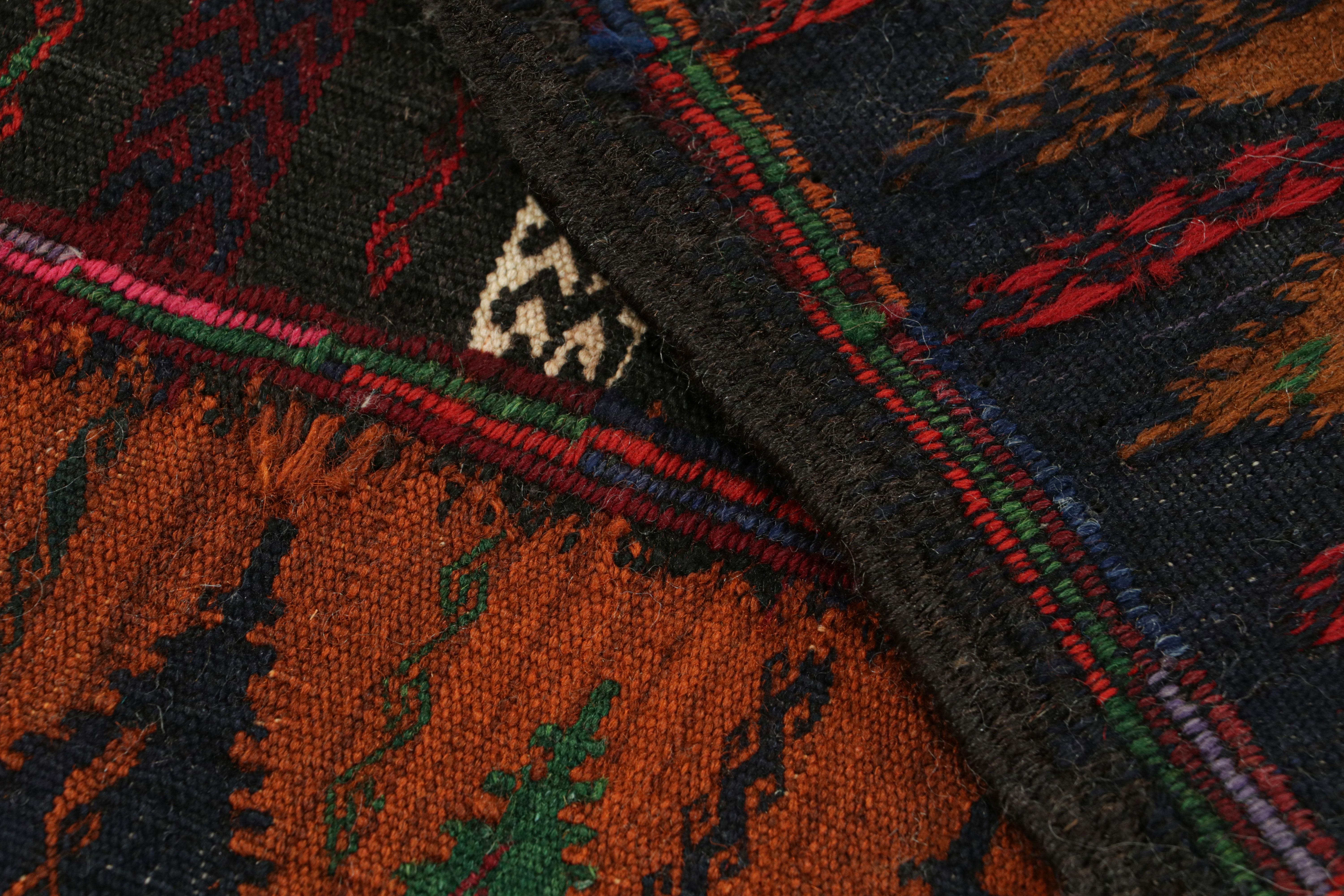 Vintage Afghan Kilim Rug with Polychromatic Stripes, from Rug & Kilim For Sale 1