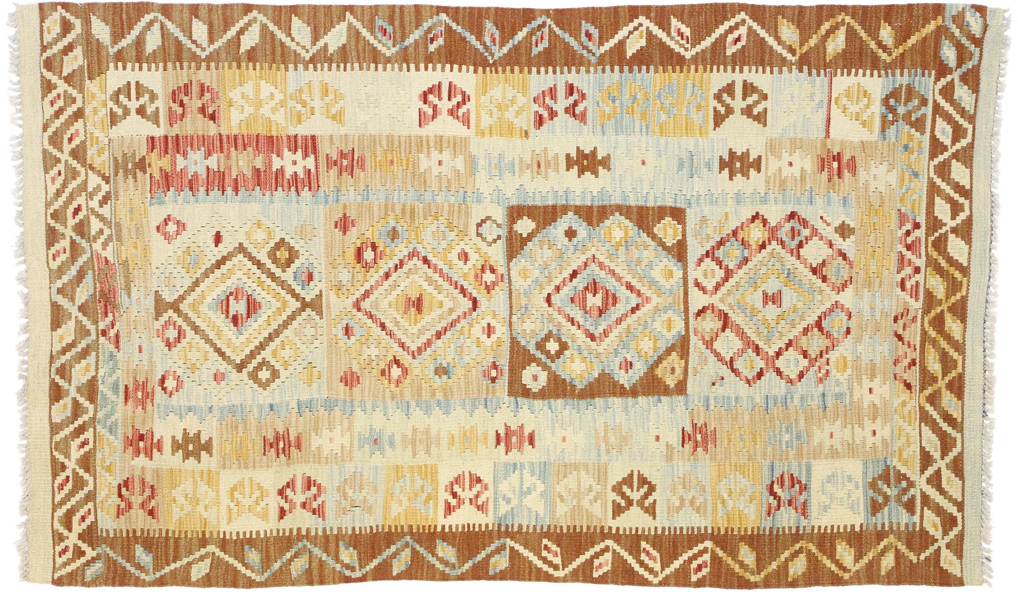 Tapis Kilim afghan Shirvan vintage de style tribal du Nord-Ouest Pacifique avec motif tribal en vente 2