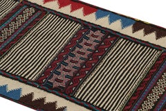 Vintage Afghan Kilim Rug with Stripes and Geometric Patterns, from Rug & Kilim