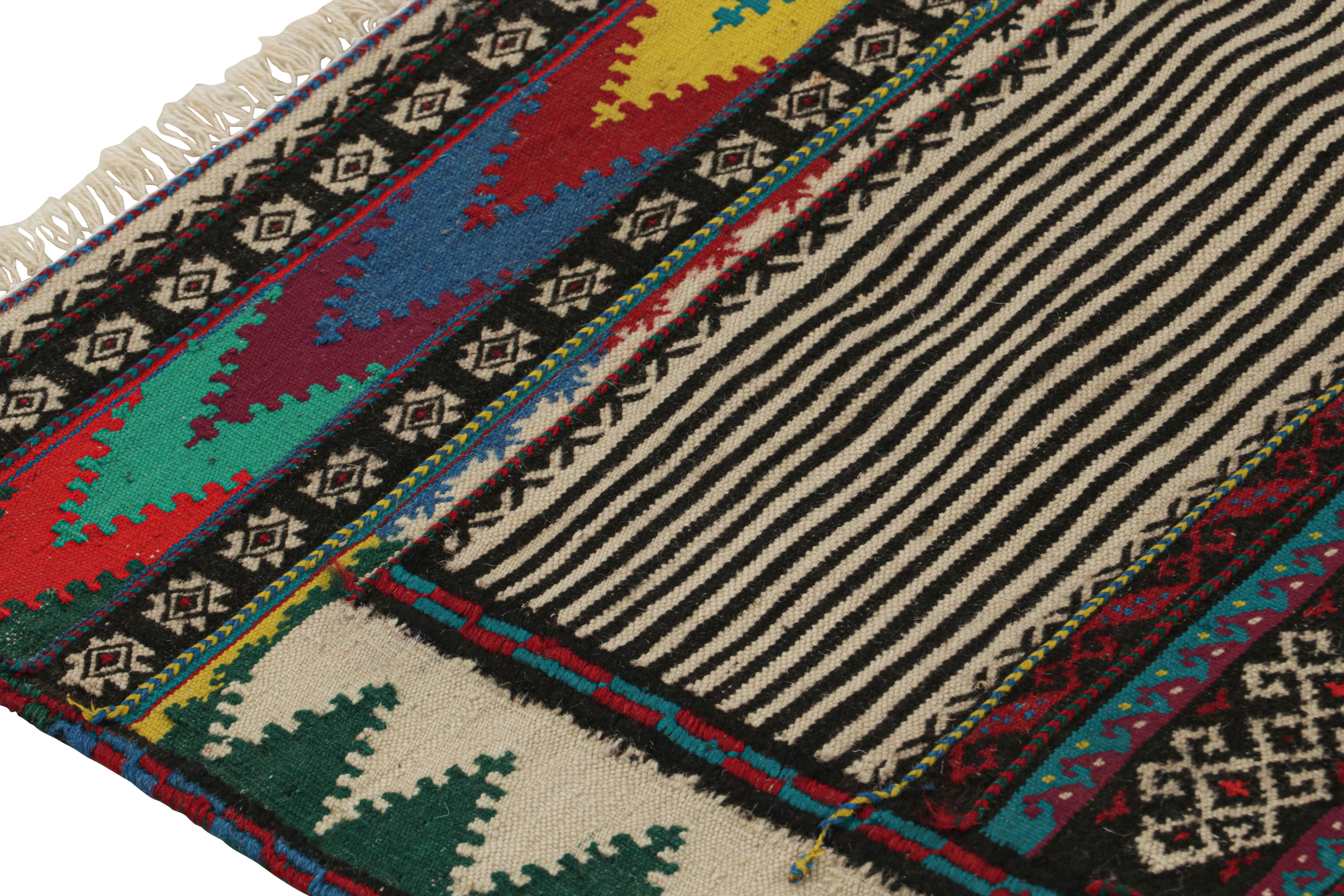 Tribal Vintage Afghan Kilim Rug with Stripes and Geometric Patterns, from Rug & Kilim For Sale