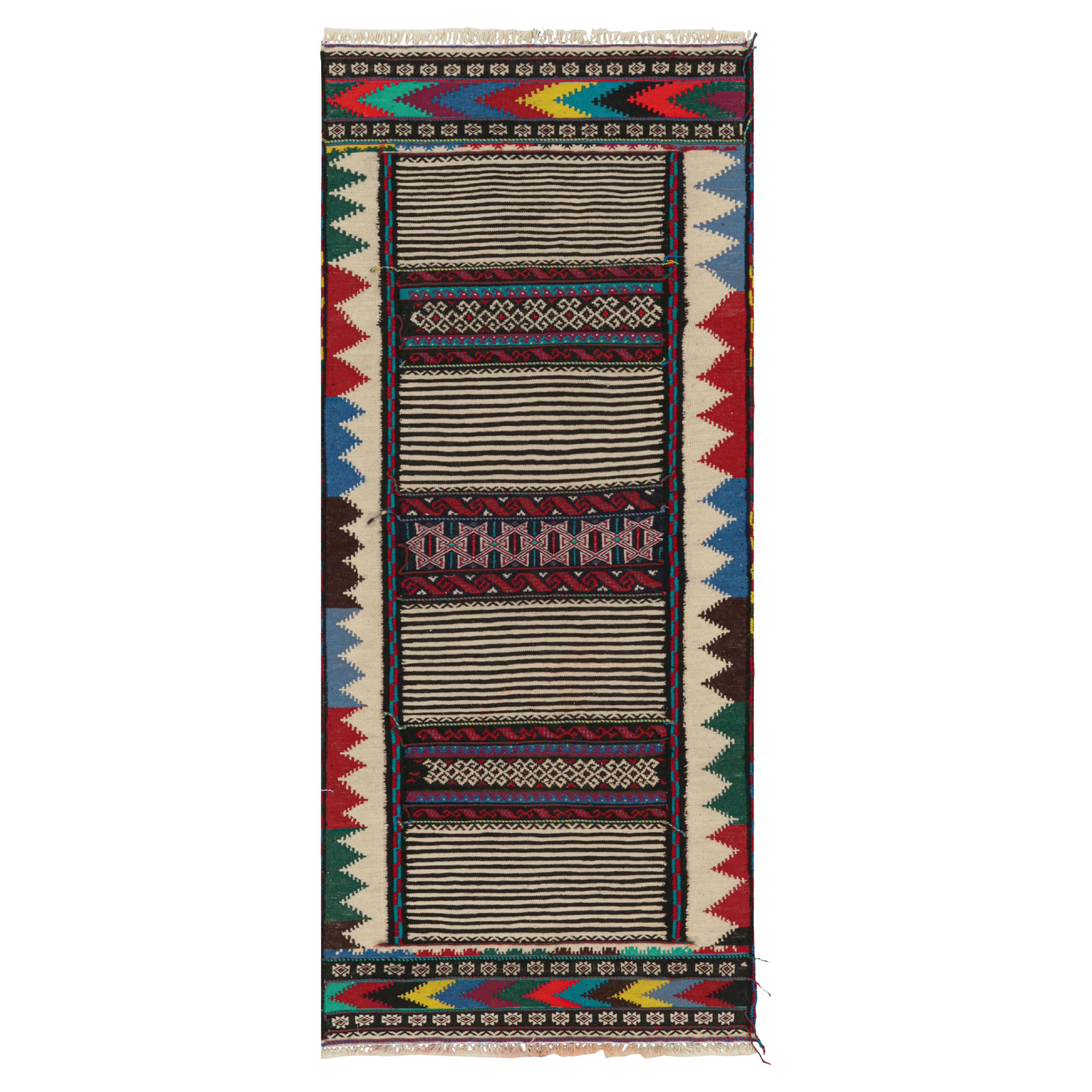 Vintage Afghan Kilim Rug with Stripes and Geometric Patterns, from Rug & Kilim For Sale