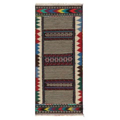 Used Afghan Kilim Rug with Stripes and Geometric Patterns, from Rug & Kilim