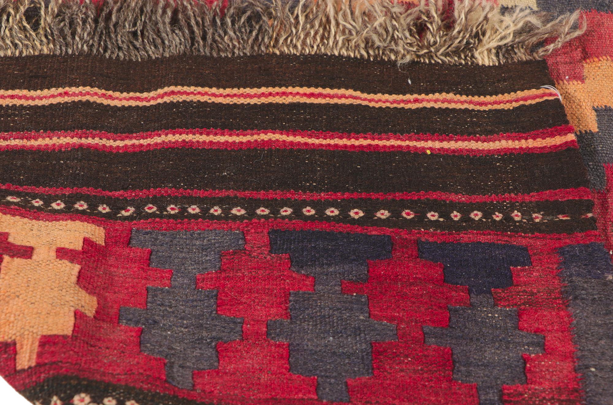 Wool Vintage Afghan Kilim Rug with Tribal Style For Sale