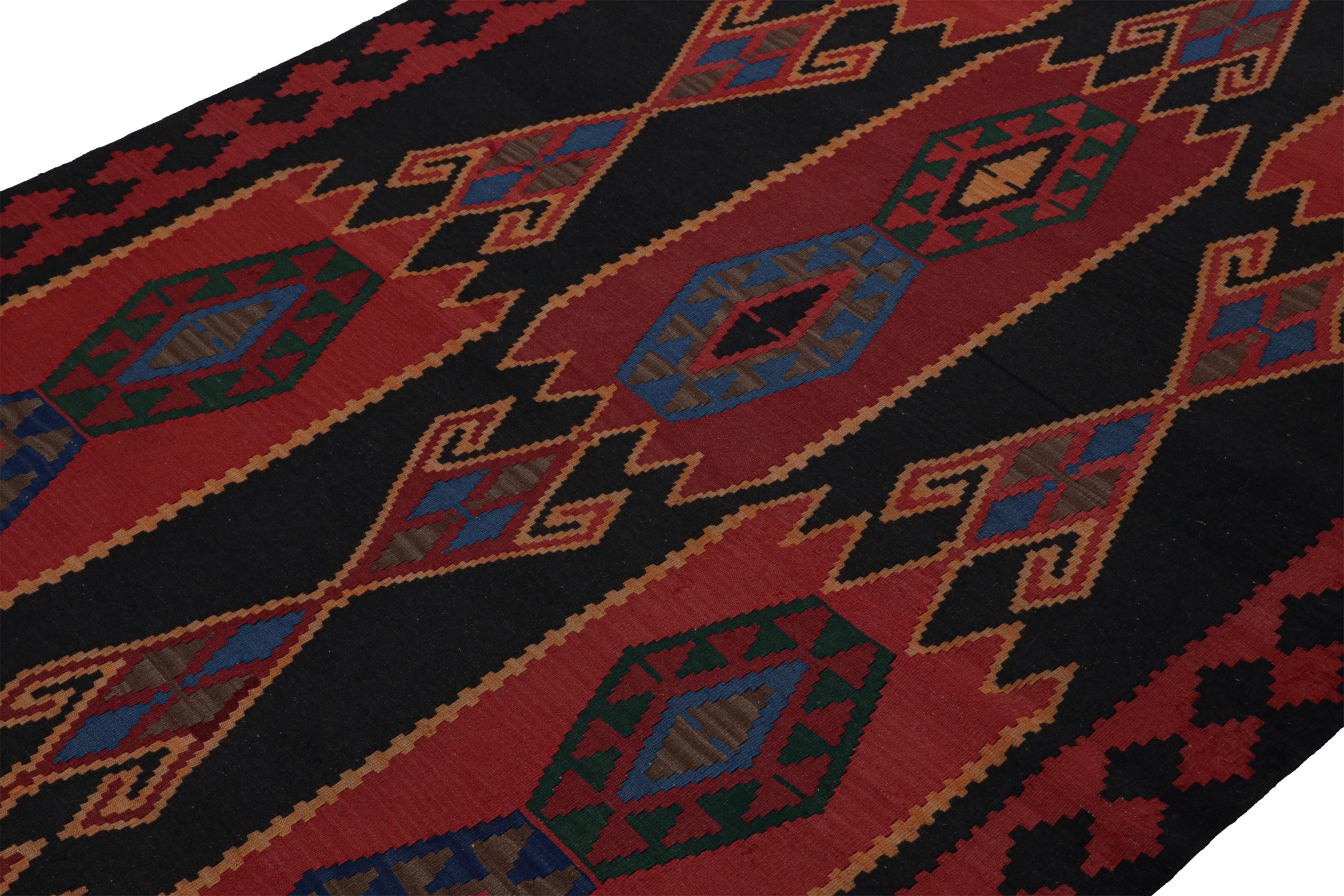 Hand-Woven Vintage Afghan Kilim Runner Rug, with Geometric Patterns, from Rug & Kilim For Sale