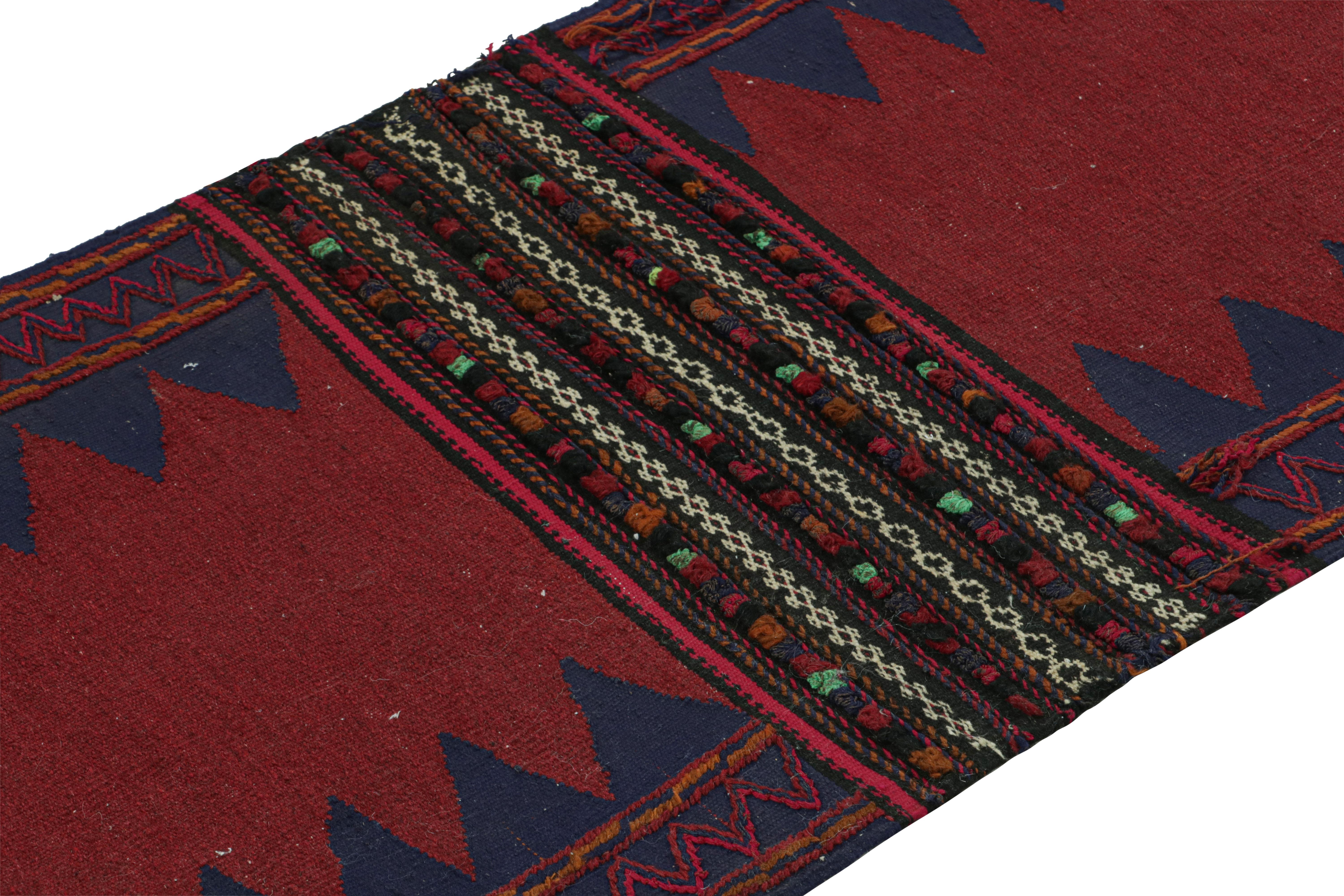 Vintage Afghan Kilim Runner Rug, with Geometric Patterns from Rug & Kilim In Good Condition For Sale In Long Island City, NY