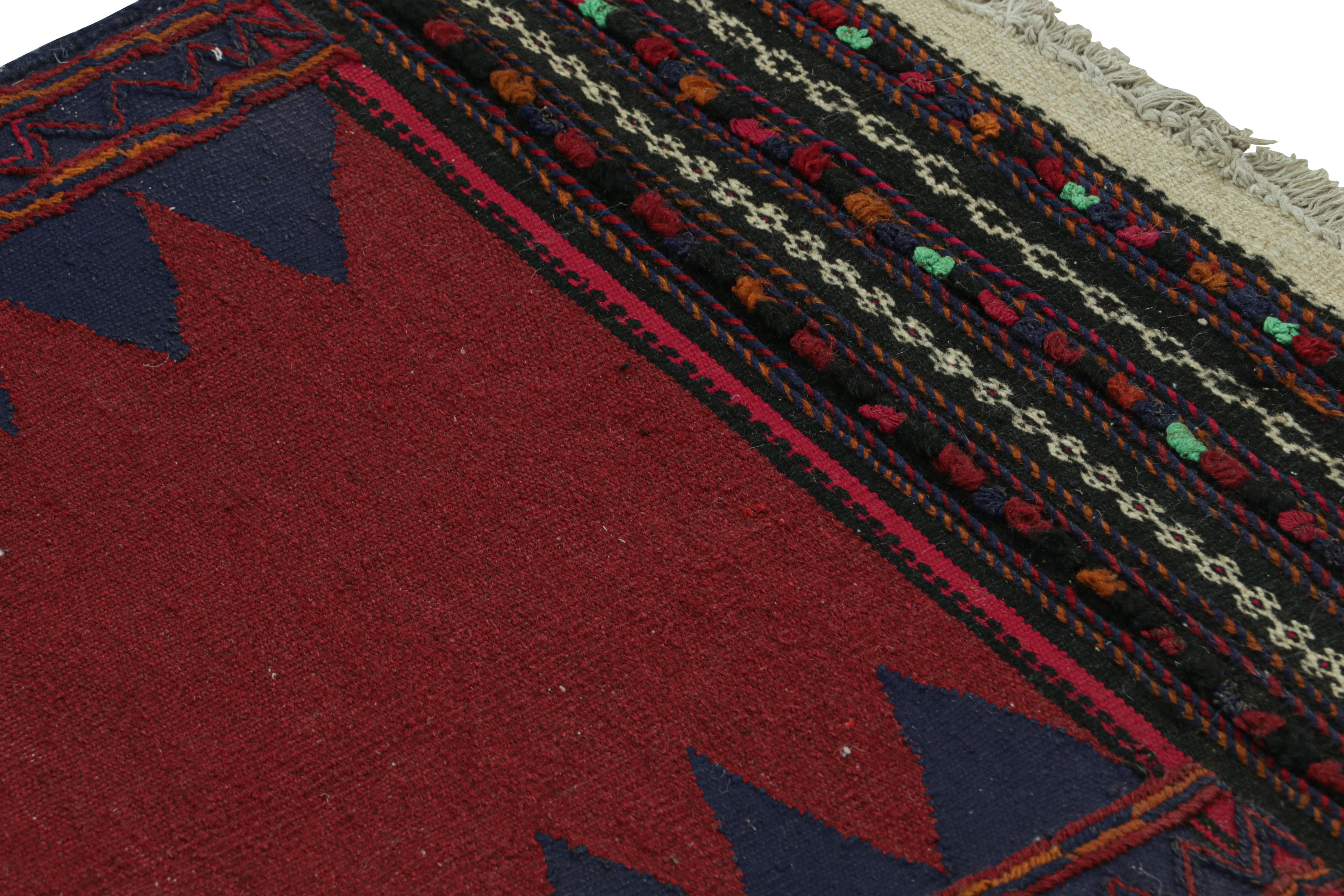 Wool Vintage Afghan Kilim Runner Rug, with Geometric Patterns from Rug & Kilim For Sale