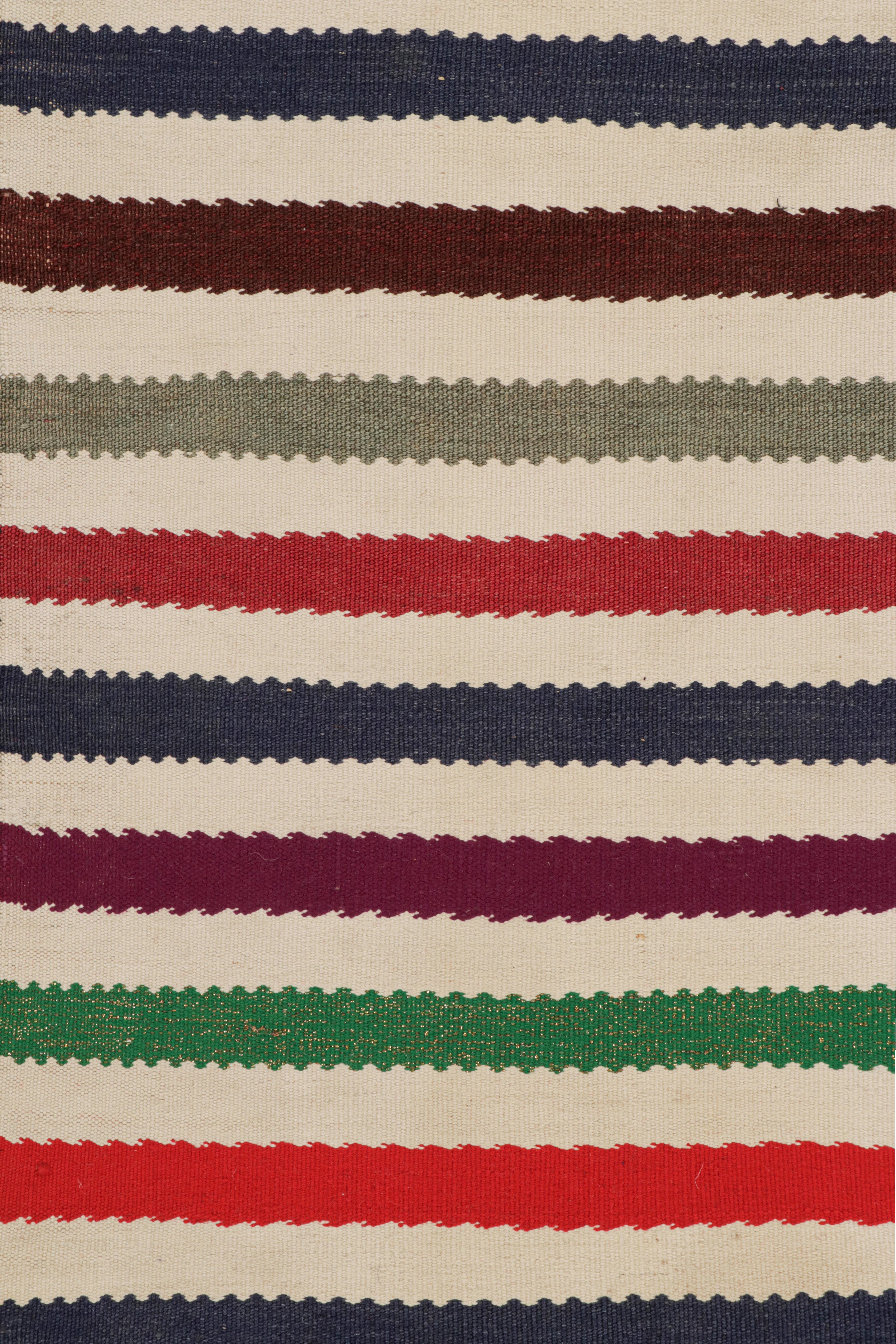 Vintage Afghan Kilim Runner Rug with Polychromatic Stripes, from Rug & Kilim In Good Condition In Long Island City, NY