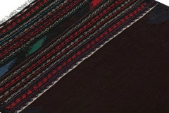 Vintage Afghan Kilim Runner with Stripes and Brown Open Field, from Rug & Kilim