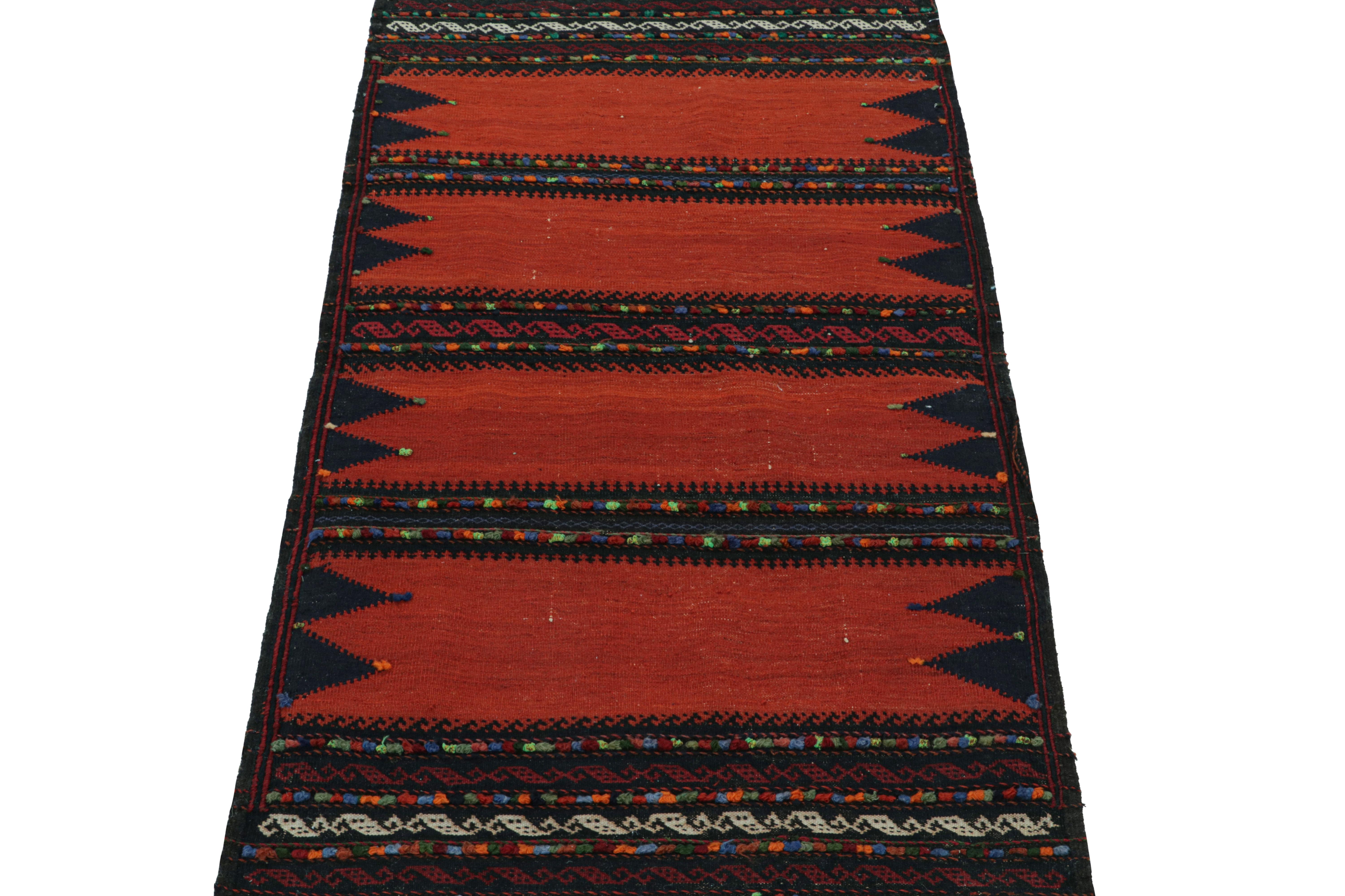 Hand-Knotted Vintage Afghan Kilim Scatter Rug, with Geometric Patterns from Rug & Kilim For Sale