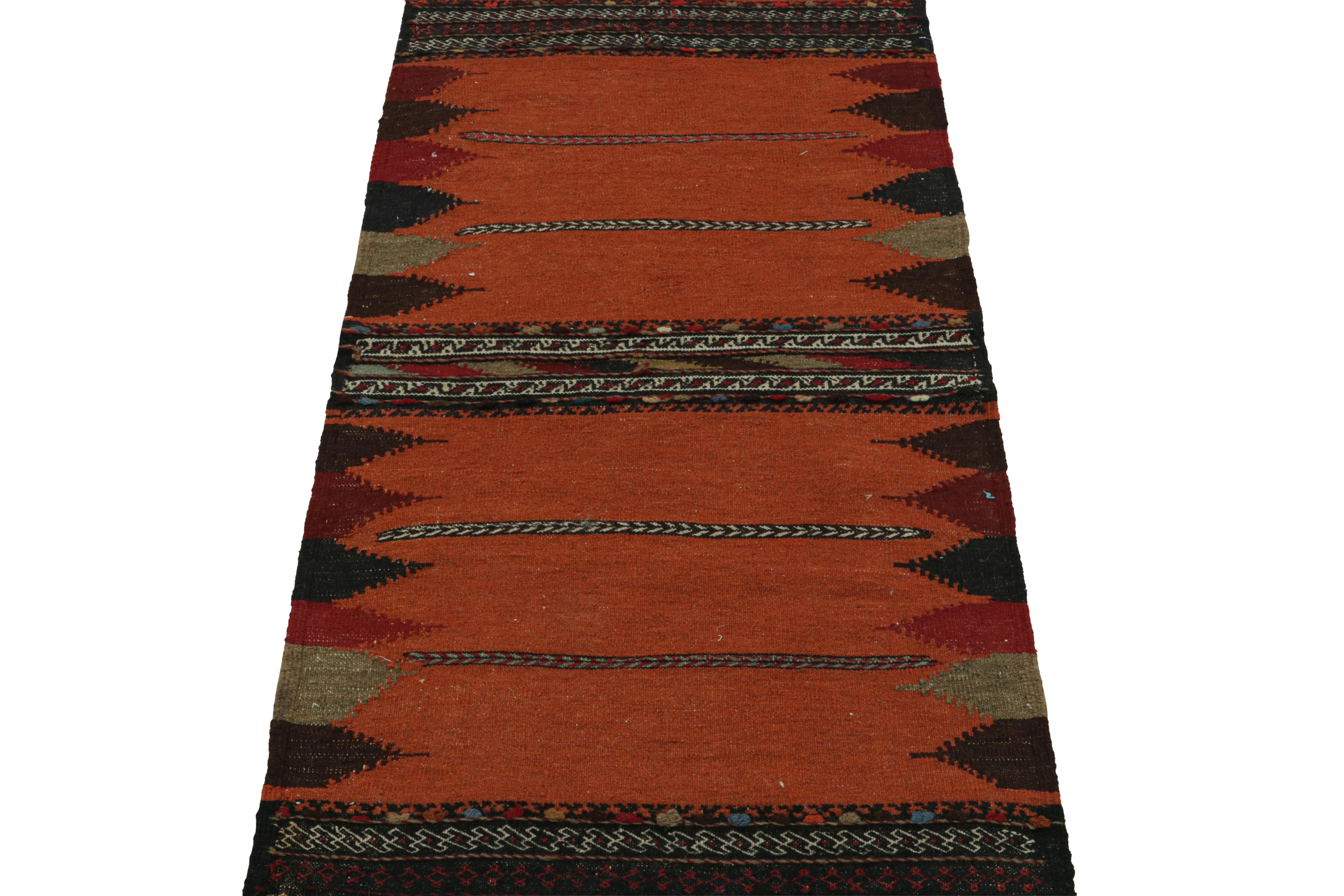 Hand-Knotted Vintage Afghan Kilim Scatter Rug with Geometric Patterns, from Rug & Kilim For Sale