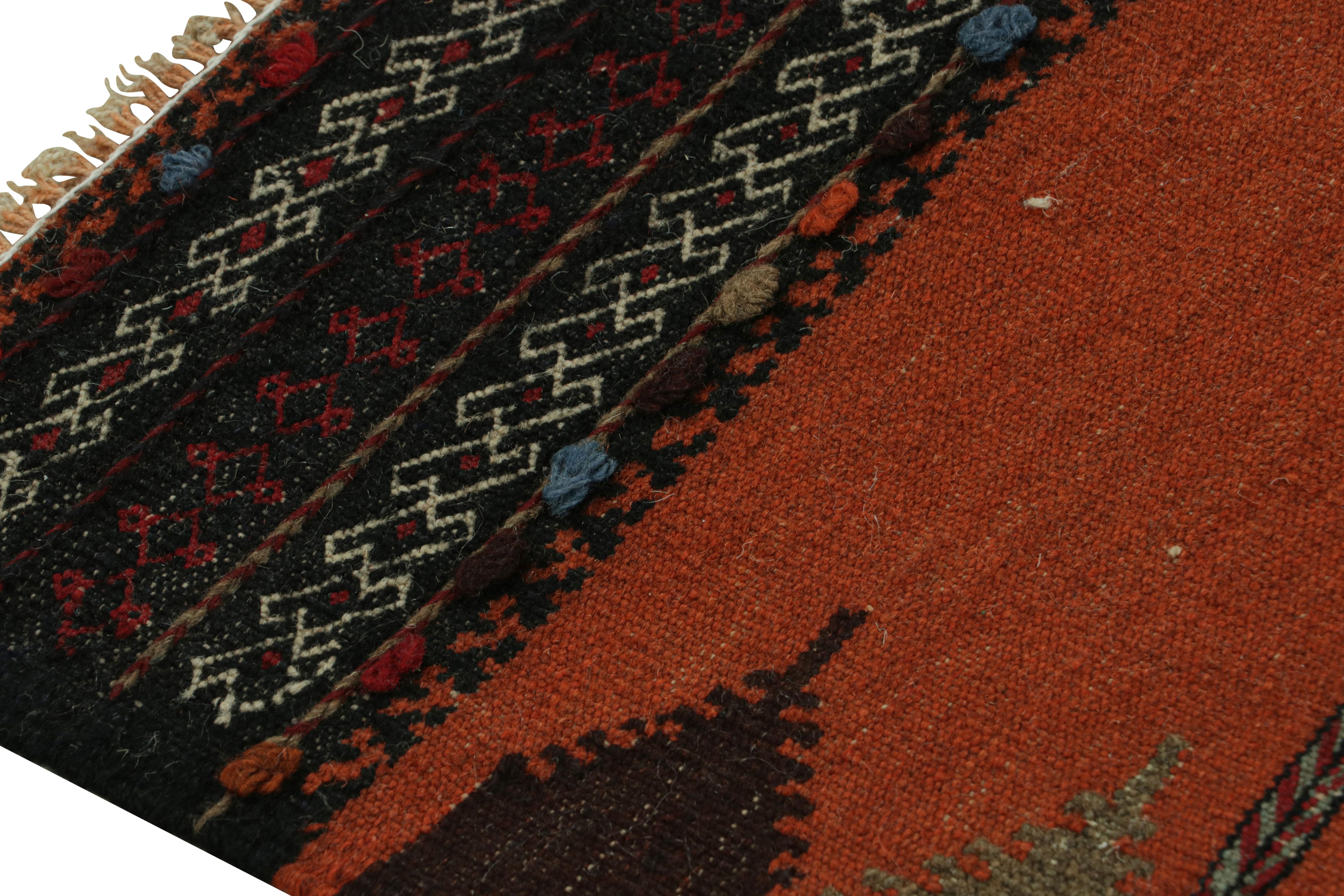 Wool Vintage Afghan Kilim Scatter Rug with Geometric Patterns, from Rug & Kilim For Sale