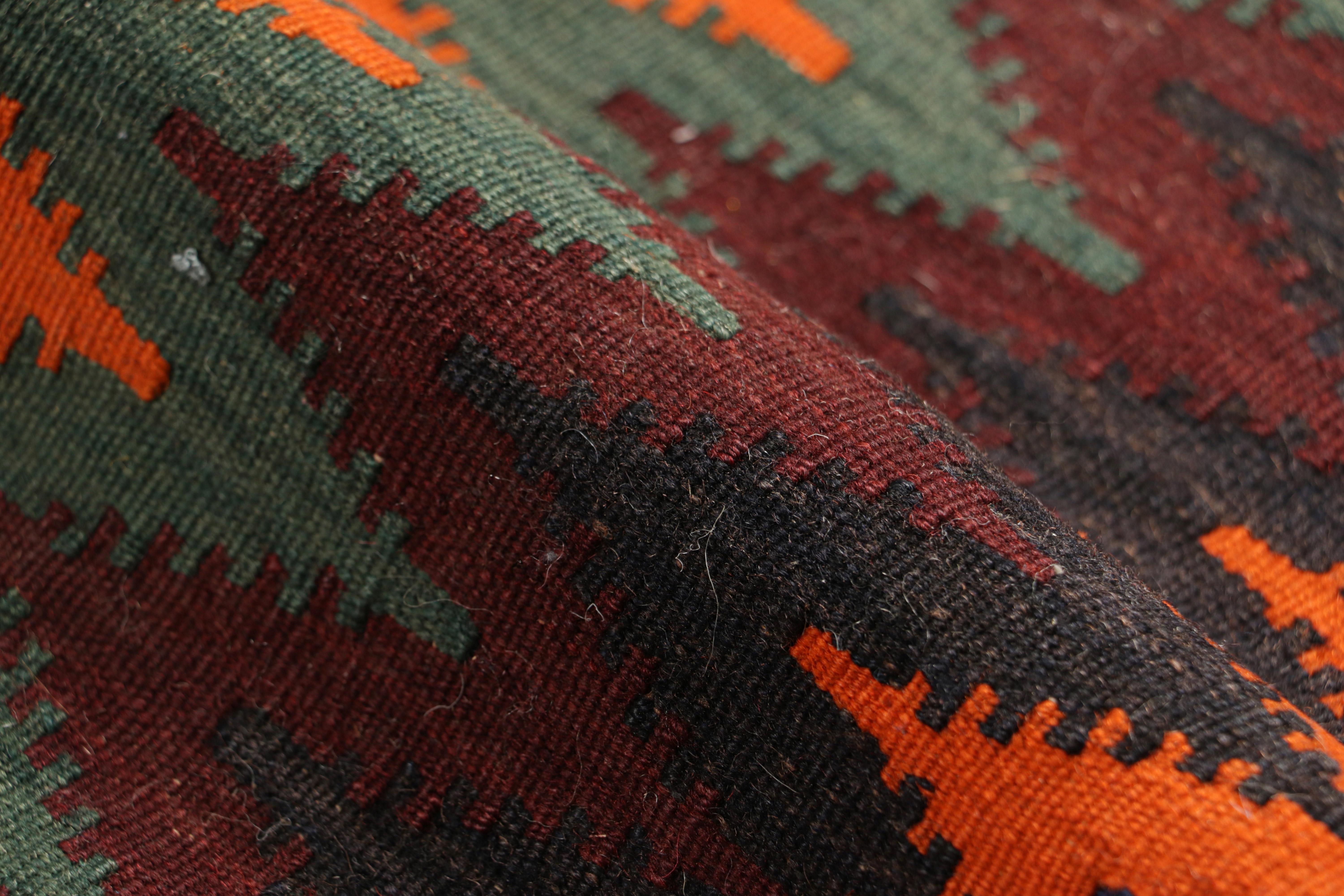 Mid-20th Century Vintage Afghan Kilim with Polychromatic Chevron Patterns, from Rug & Kilim For Sale