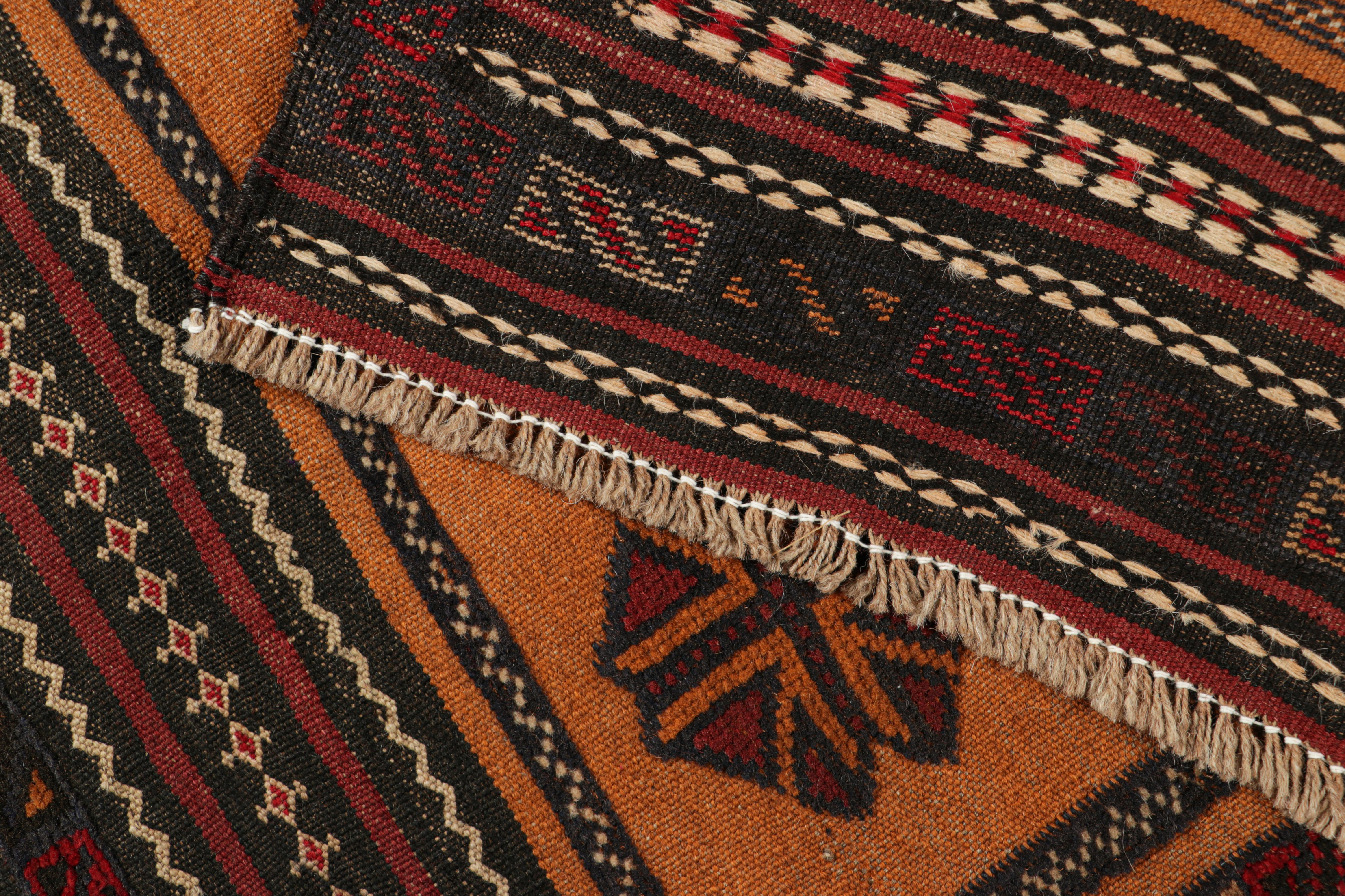 Mid-20th Century Vintage Afghan Kilim with Polychromatic Geometric Pattern from Rug & Kilim For Sale