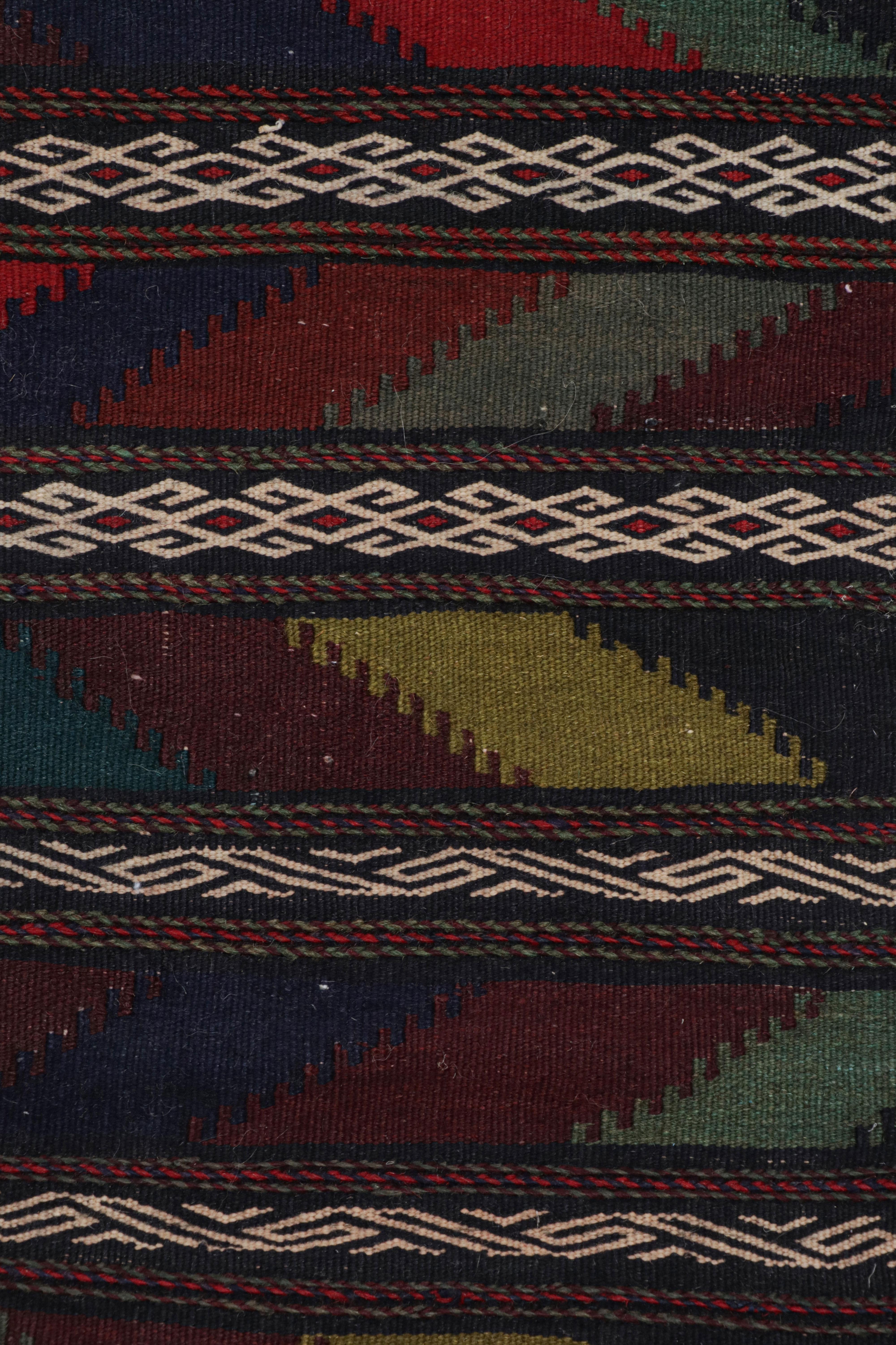 Vintage Afghan Kilim with Polychromatic Geometric patterns, from Rug & Kilim In Good Condition For Sale In Long Island City, NY