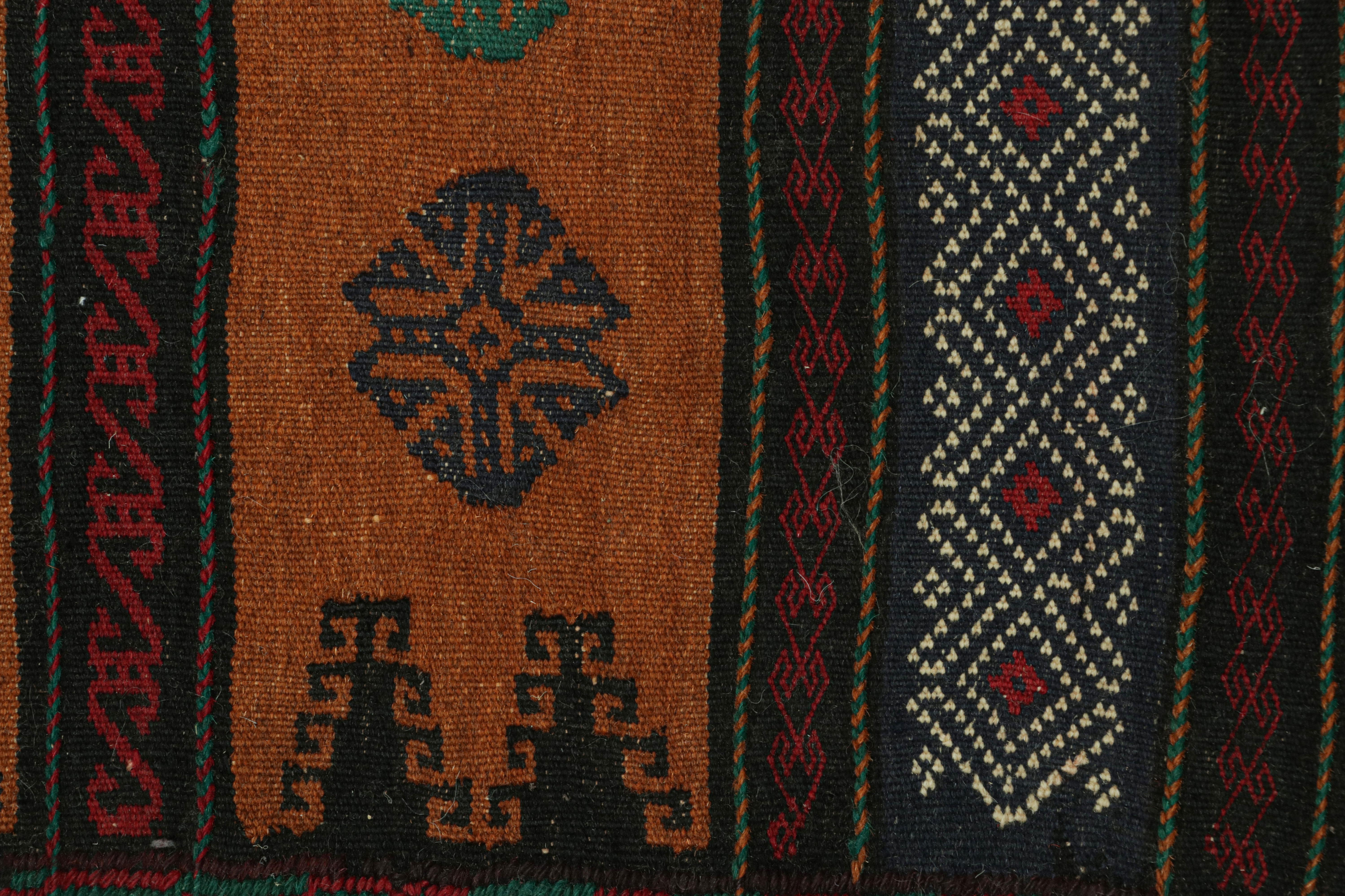 Noué à la main Kilim afghan vintage à motifs géométriques polychromes, de Rug & Kilim en vente