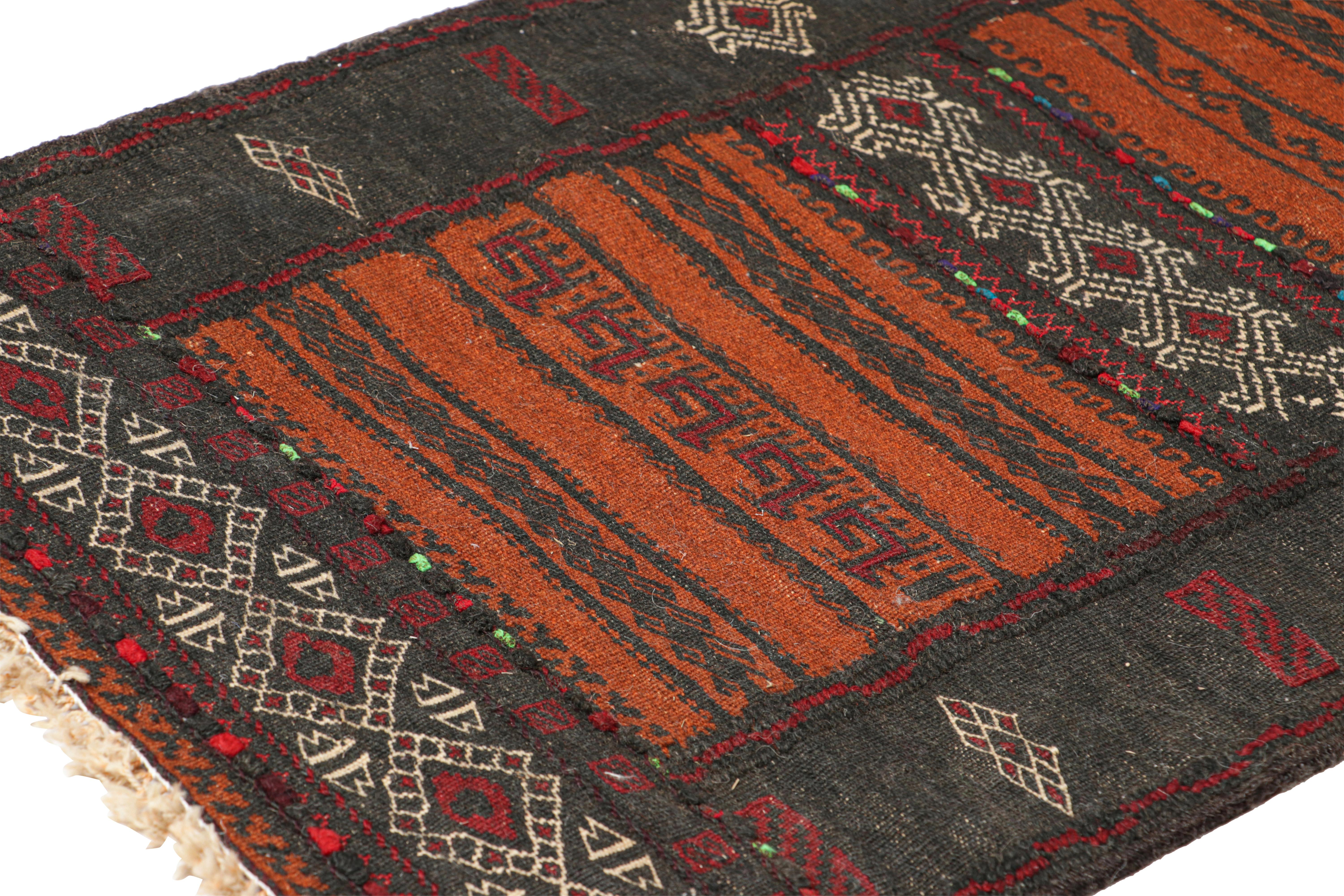 Hand-Woven Vintage Afghan Kilim with Polychromatic Geometric Patterns, from Rug & Kilim For Sale