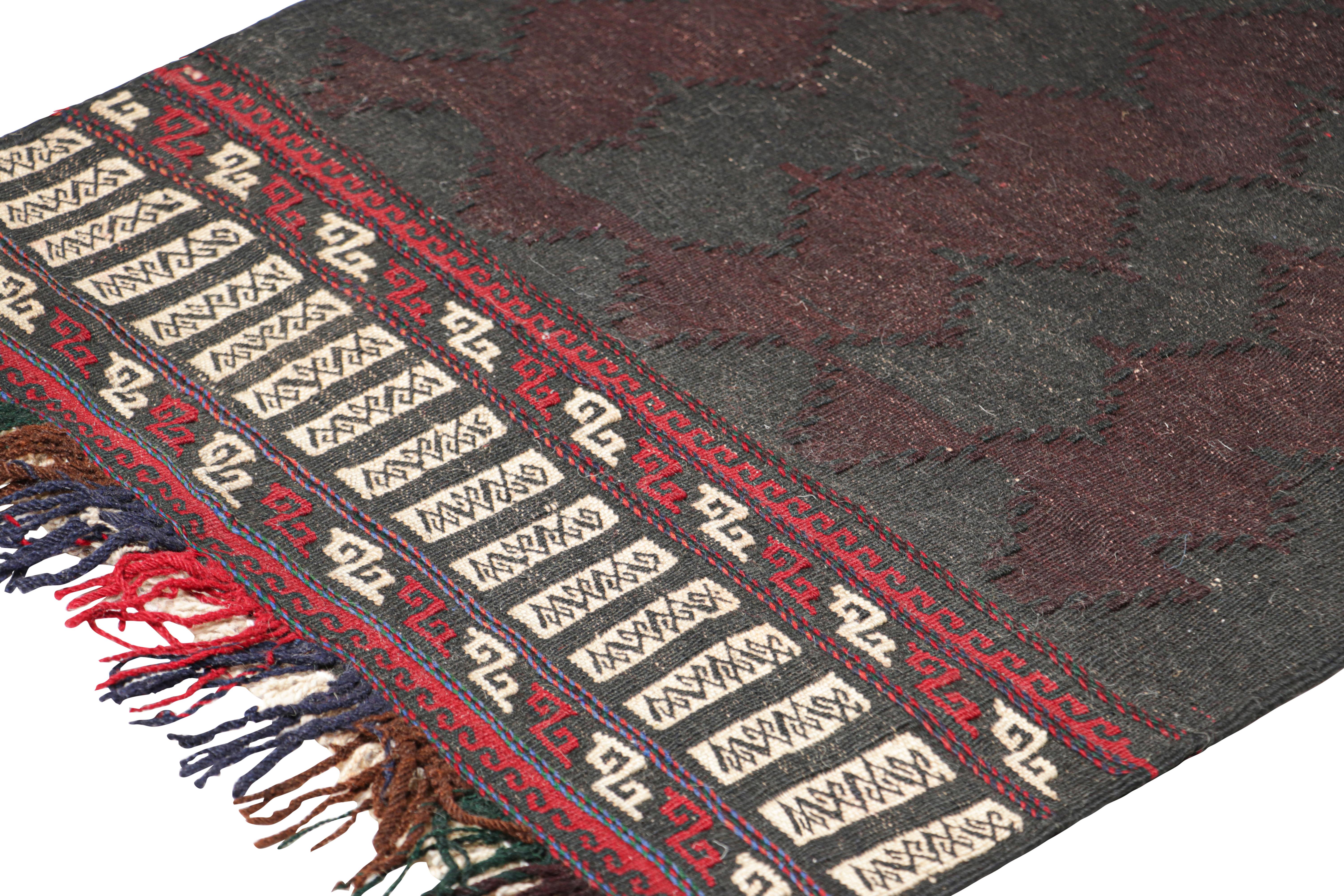 Afghano Kilim afghano d'epoca con motivi geometrici policromatici, da Rug & Kilim in vendita